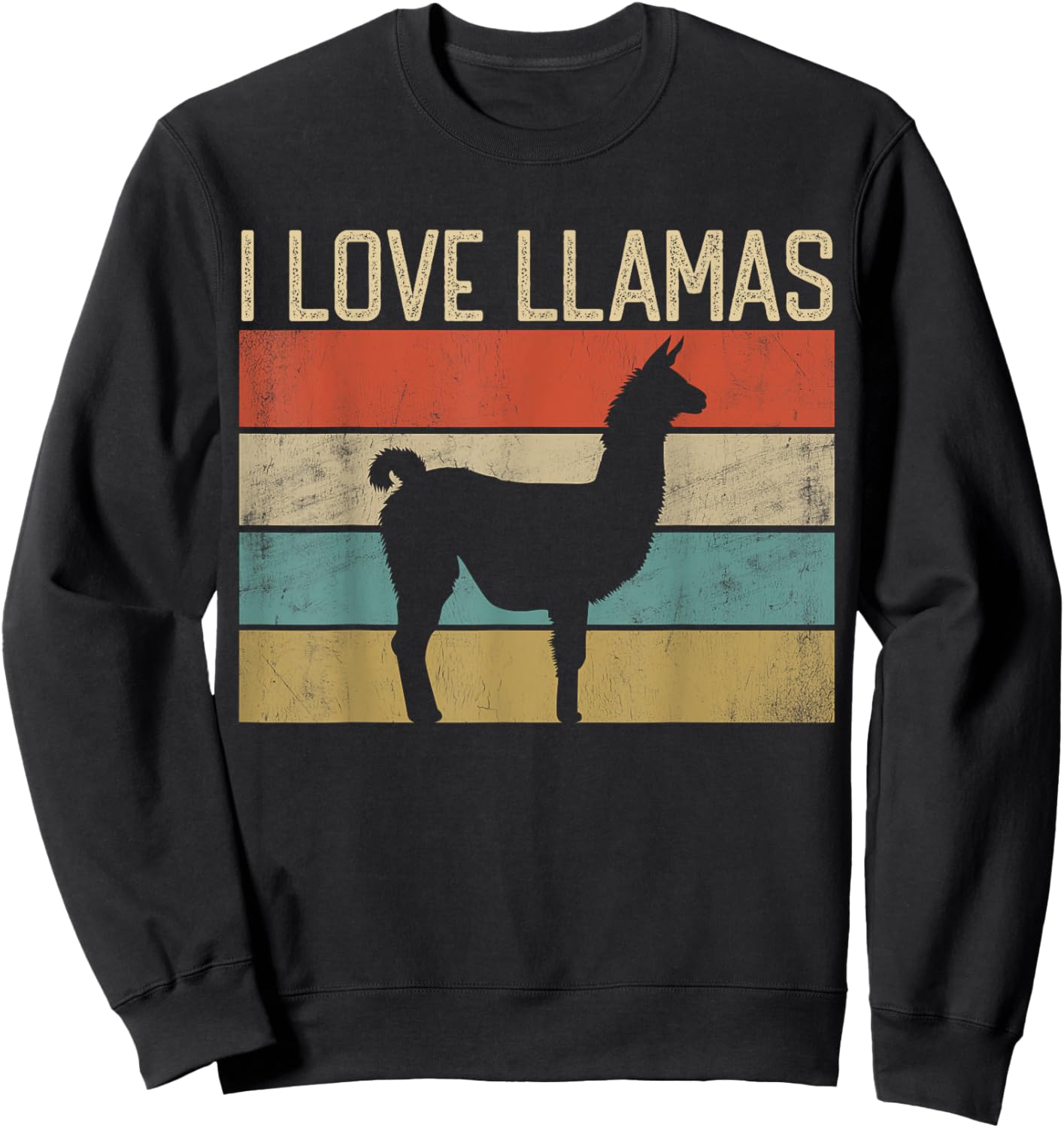 I Love Llamas I like My Llama Lover Vintage Cute Wild Animal Sweatshirt - Sweatshirt | Black