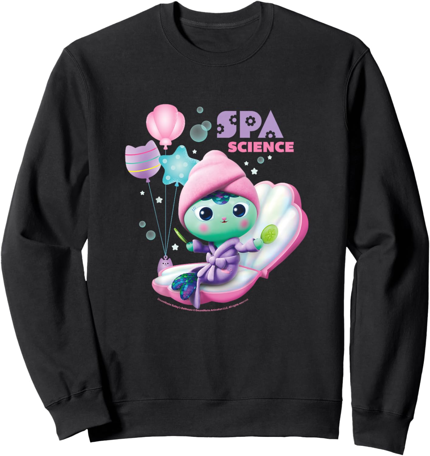 Gabby's Dollhouse MerCat Spa Science Youth Sweatshirt - Sweatshirt | Black
