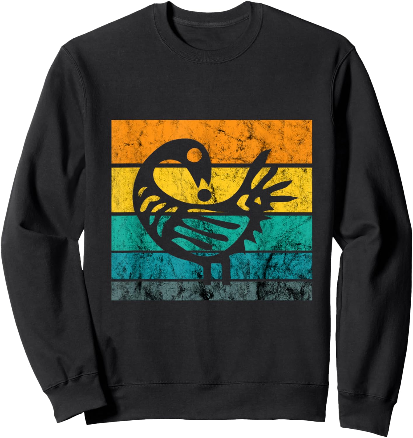 Sankofa Retro Vintage Learn From The Past African Bird Sweatshirt - Sweatshirt | Black