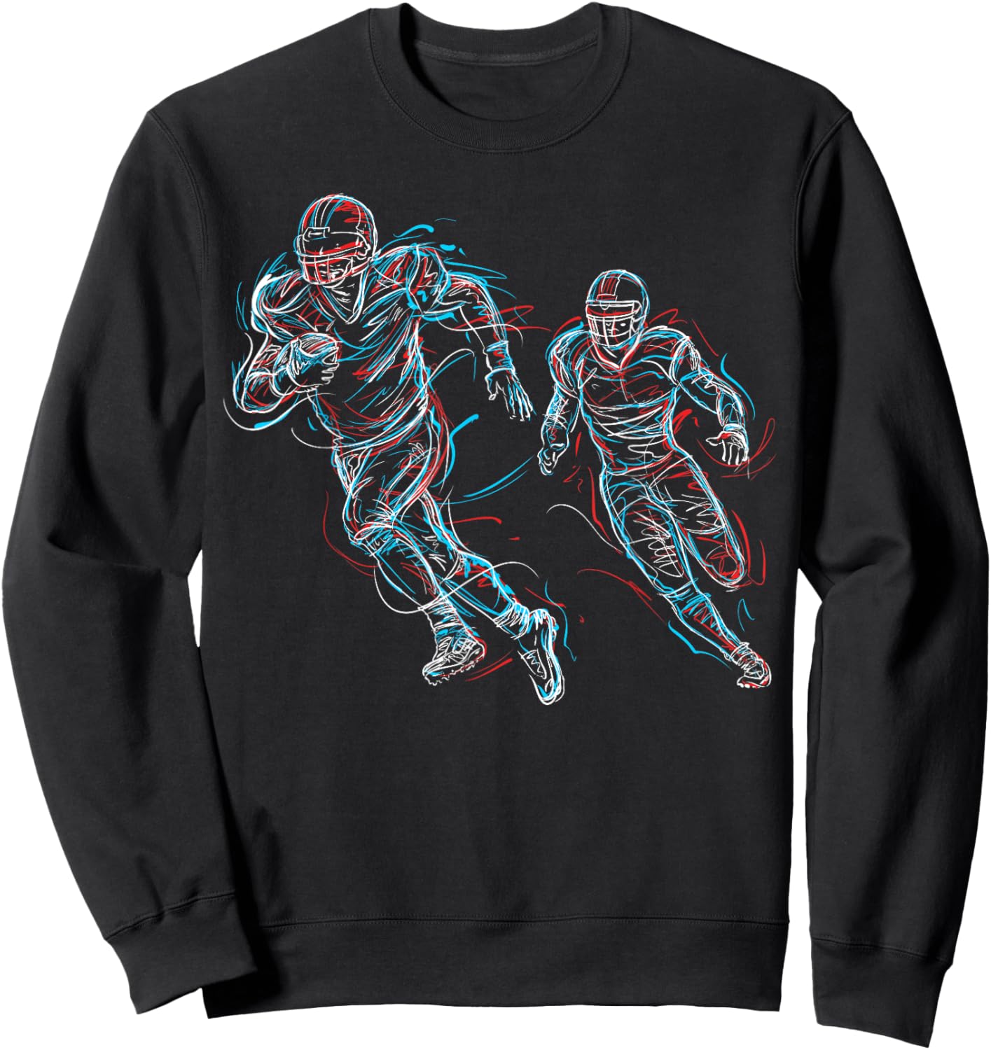Abstract Art Football Player Running Sweatshirt - Sweatshirt | Black