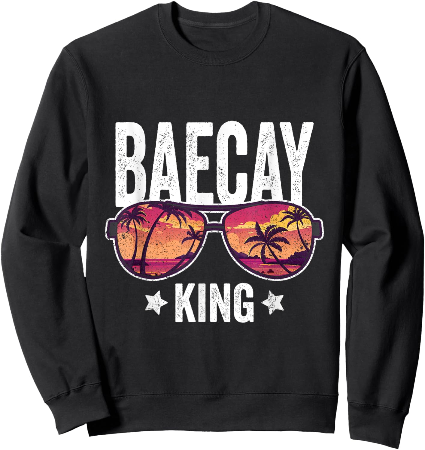 Baecay King Vacation Boyfriend Girlfriend Holiday Sweatshirt - Sweatshirt | Black