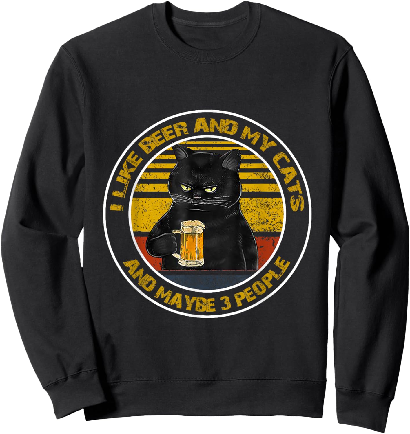 I Like Beer My Cat and Maybe 3 People - Day cats Women Sweatshirt - Sweatshirt | Black
