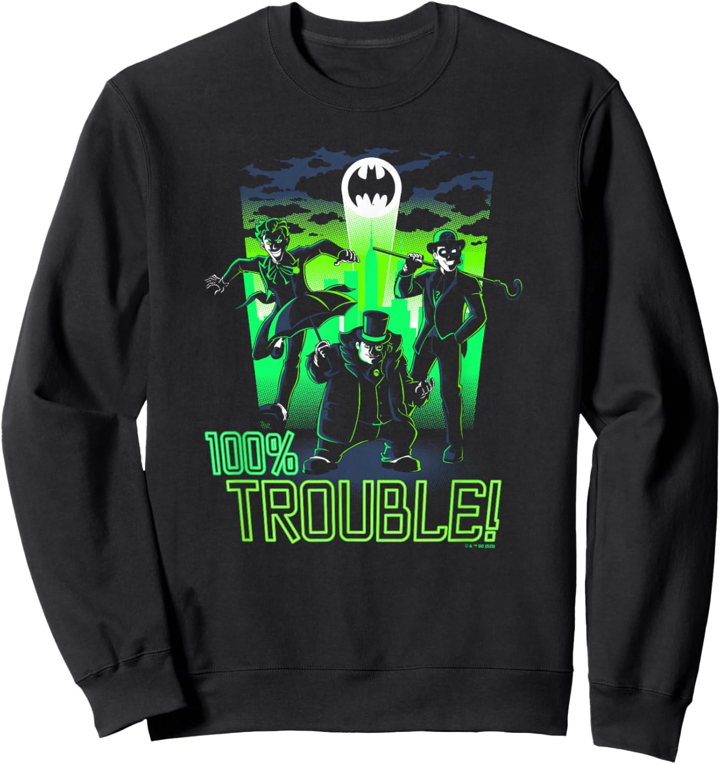 DC Comics Batman Villain Group 100% Trouble! Sweatshirt - Sweatshirt | Black