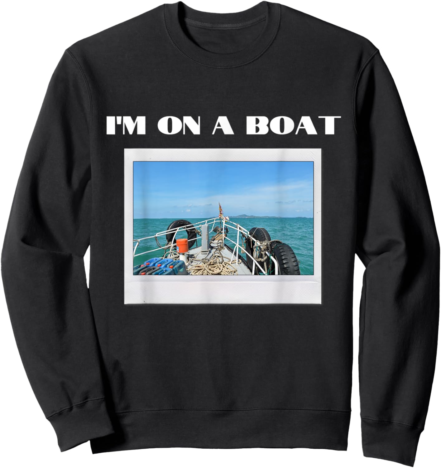 I’m on a boat summer holiday design Women Kids Sweatshirt - Sweatshirt | Black