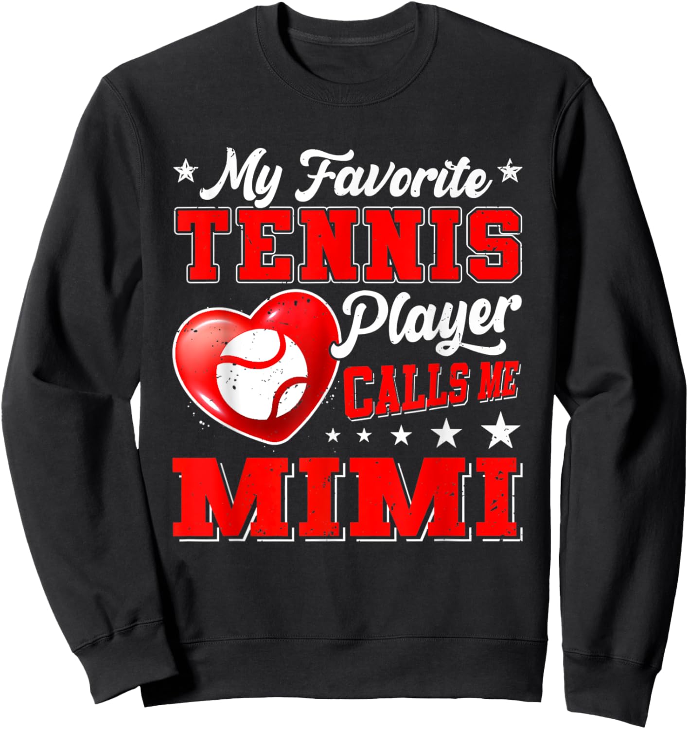 Retro My Favorite Tennis Player Calls Me Mimi Sweatshirt - Sweatshirt | Black