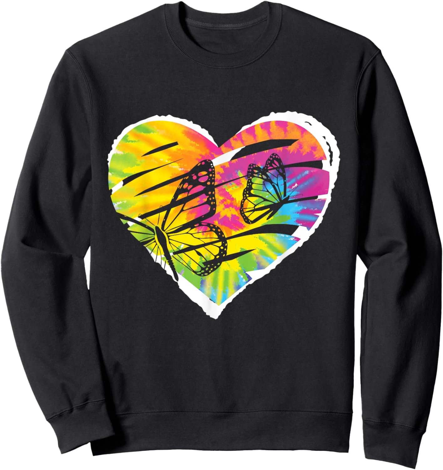 Tie Dye Butterfly Lover - Gardener Entomology Butterflies Sweatshirt - Sweatshirt | Black