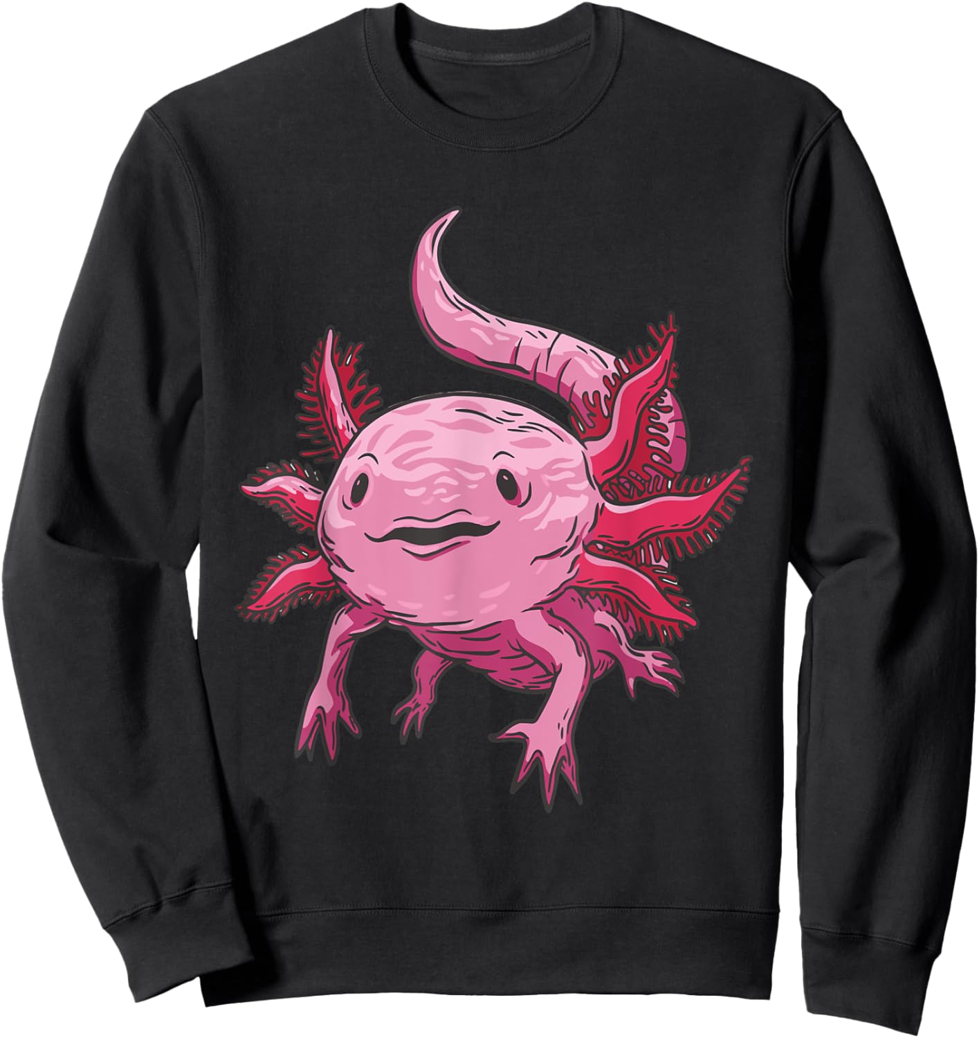 Realistic pink axolotl Sweatshirt - Sweatshirt | Black
