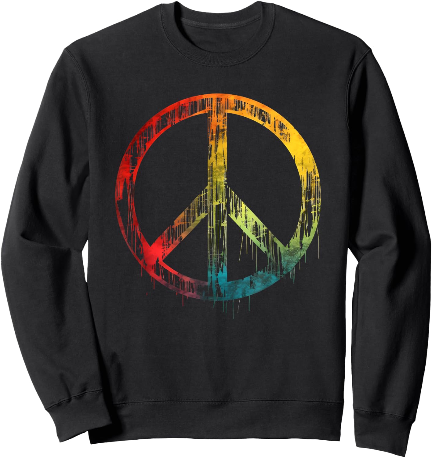 Peace Symbol Retro Design Peace Sign Sweatshirt - Sweatshirt | Black