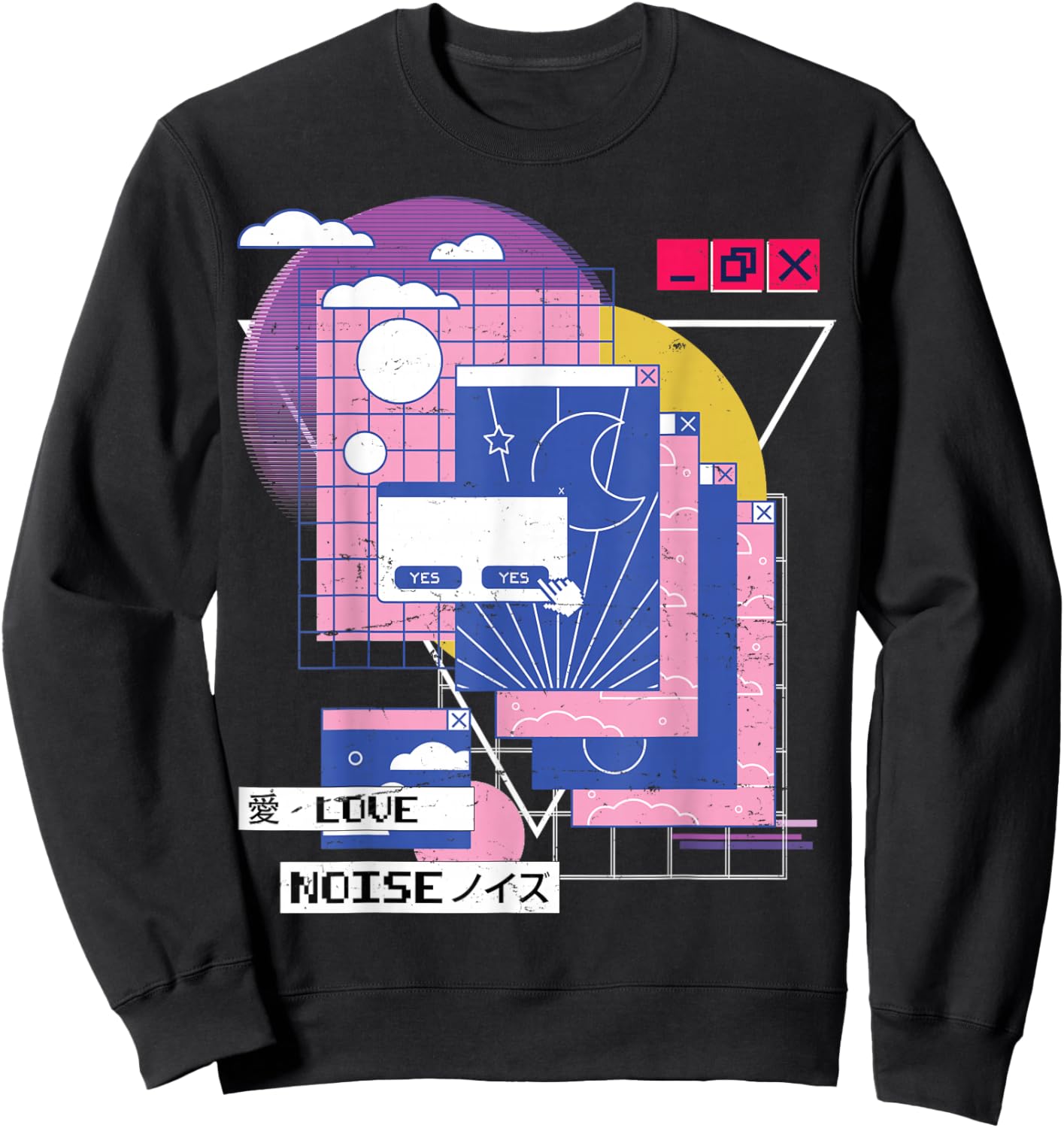 Vaporwave - Aesthetic - Japanese Korean - Computer Tabs Sweatshirt - Sweatshirt | Black