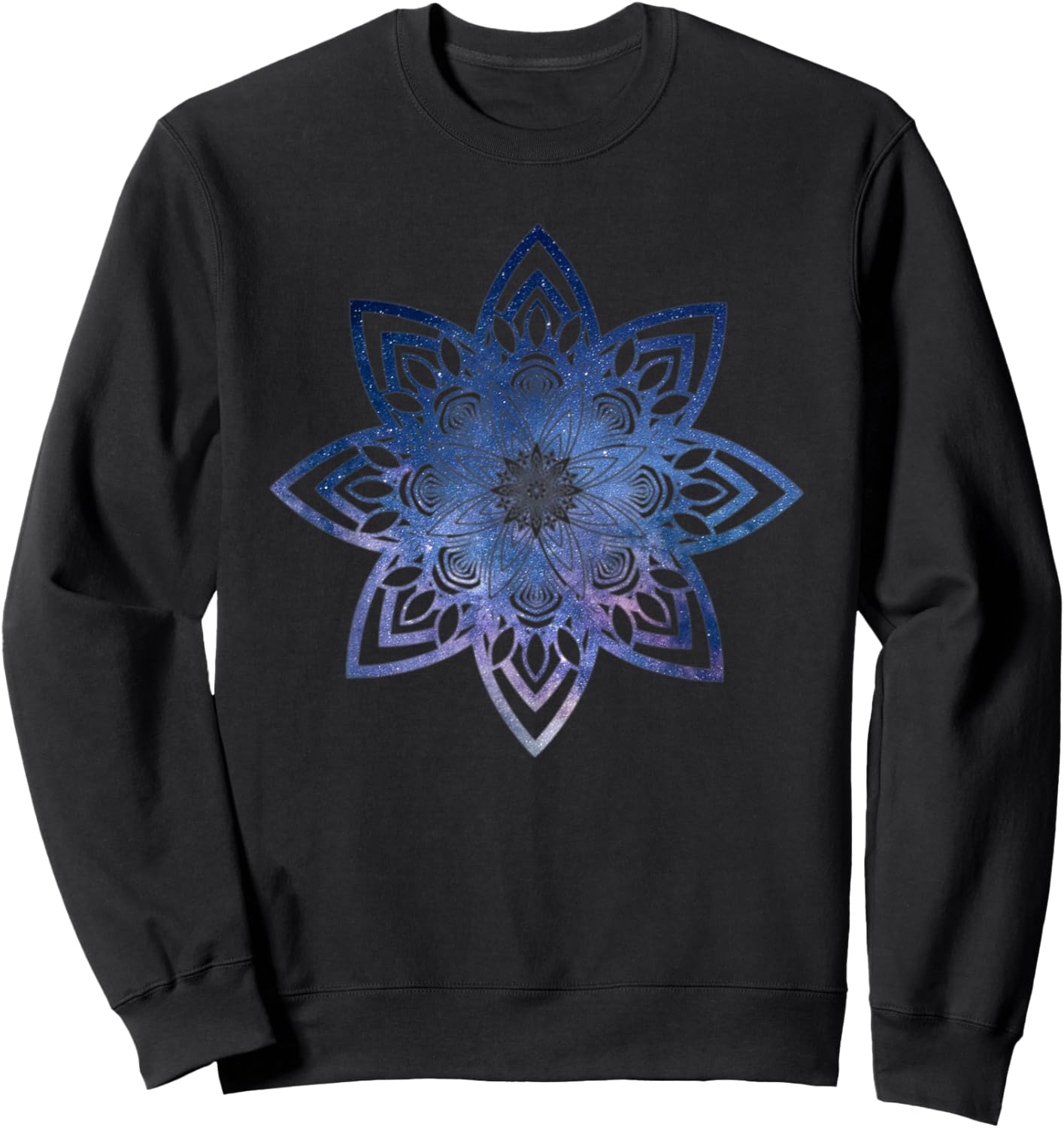 Blue Milkyway Mandala Sacred Geometry Yoga Mantra Om Sweatshirt - Sweatshirt | Black