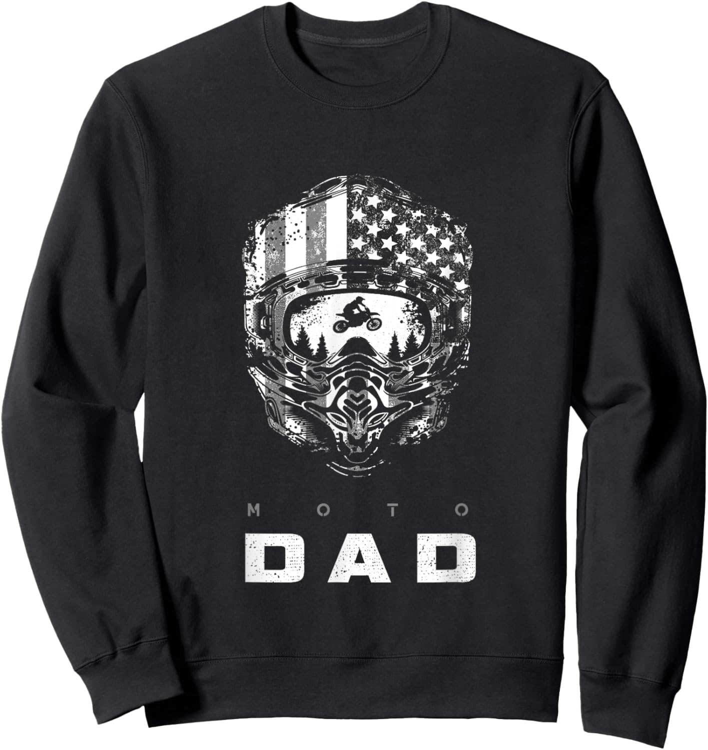 American Motocross Dad Dirt Bike Apparel - Motocross Sweatshirt - Sweatshirt | Black