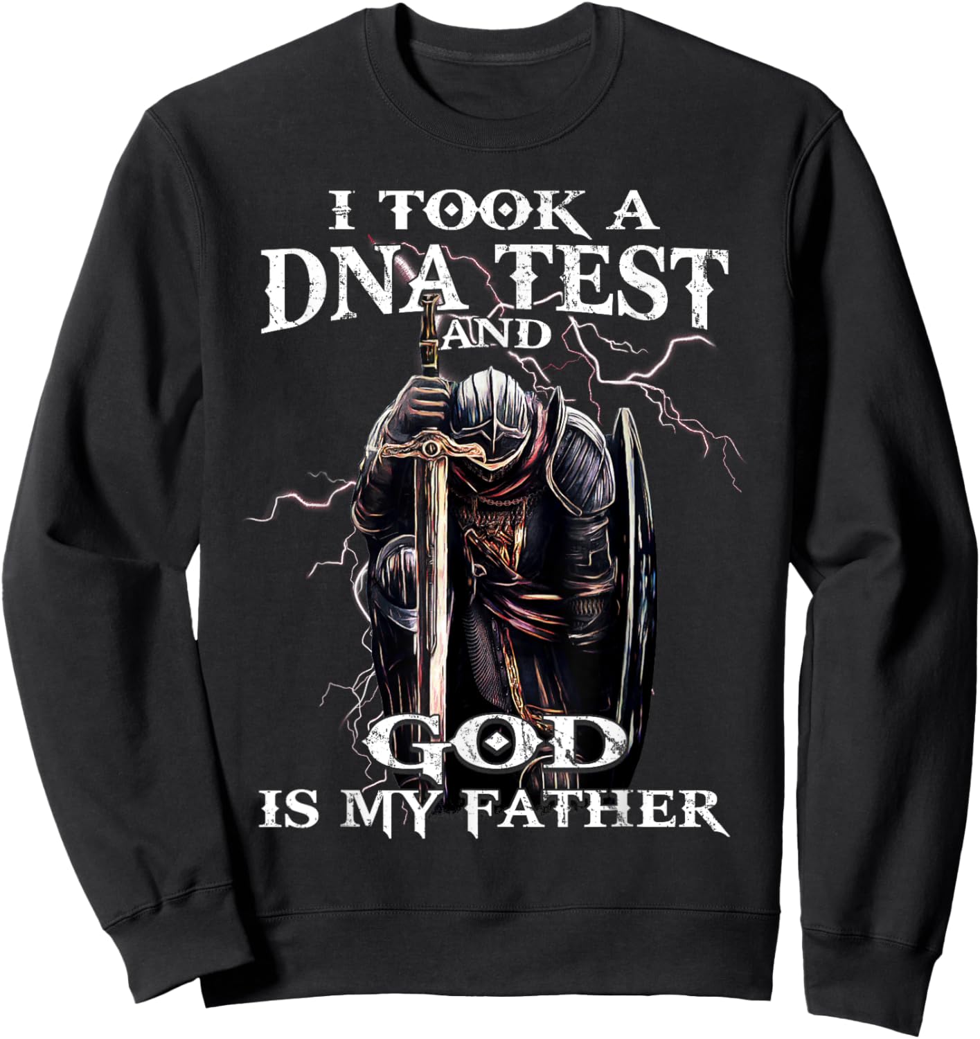 Knights Templar God is My Father Crusader Warrior Bible Sweatshirt - Sweatshirt | Black