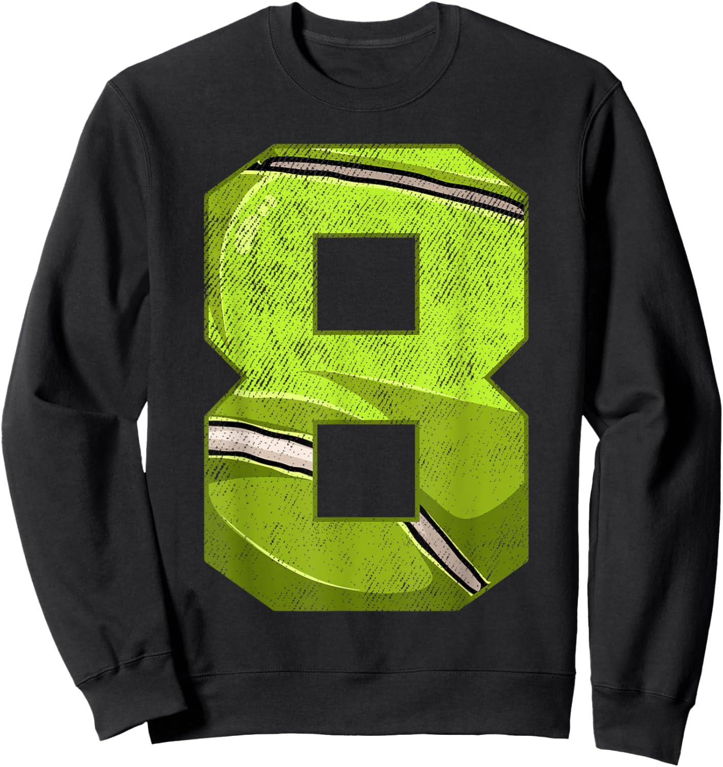8th Birthday Party Eight 8 Year Old Tennis Bday Boy Girl Sweatshirt - Sweatshirt | Black