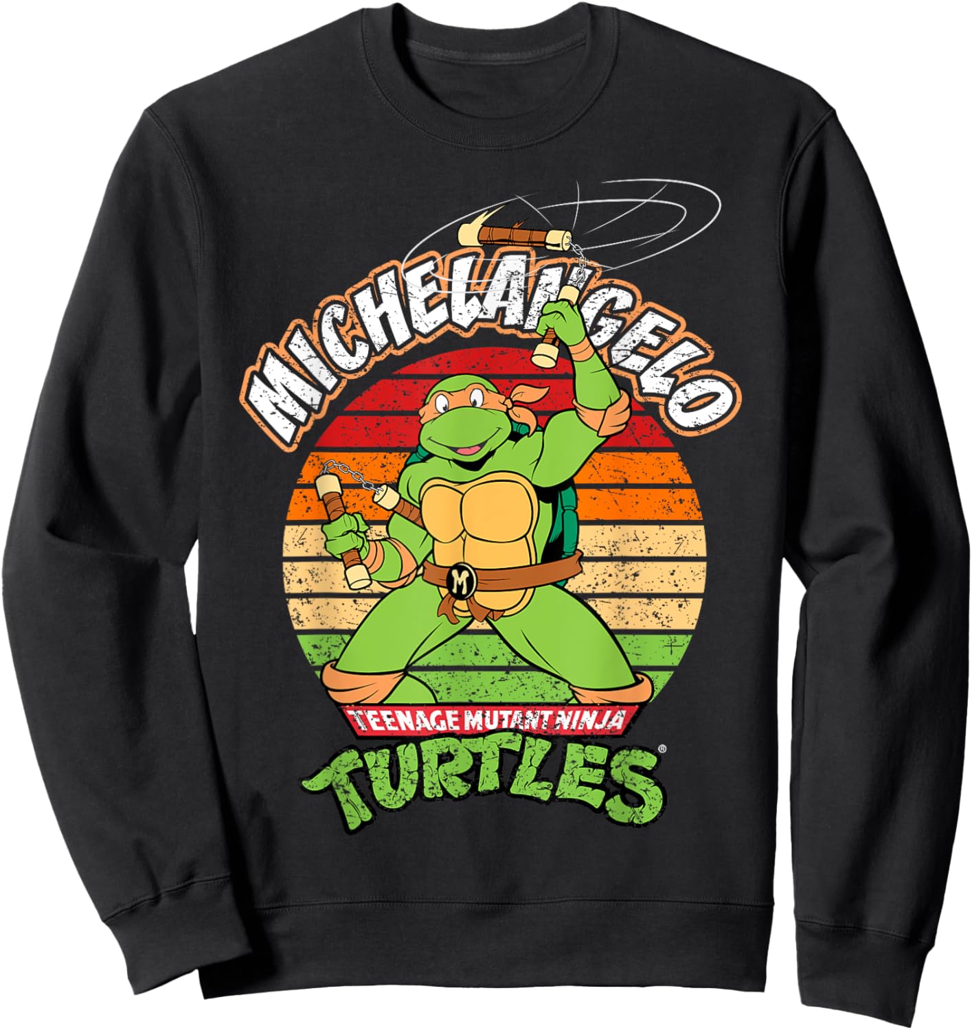 Mademark x Teenage Mutant Ninja Turtles - Teenage Mutant Ninja Turtles Michelangelo Ready For Action Sweatshirt - Sweatshirt | Black