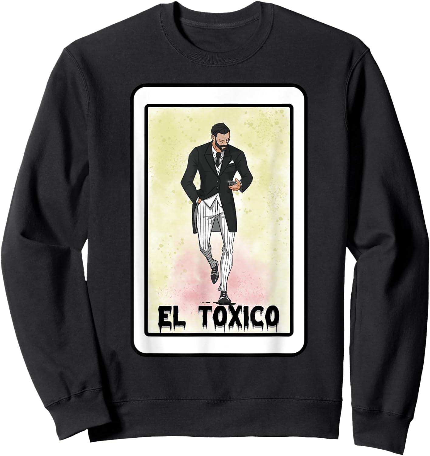 PavonHD EL TXICO -Adults Black Cotton 65% Polyester 35% Modern Crew Collar Short Sleeve Small Sweatshirt - Sweatshirt | Black