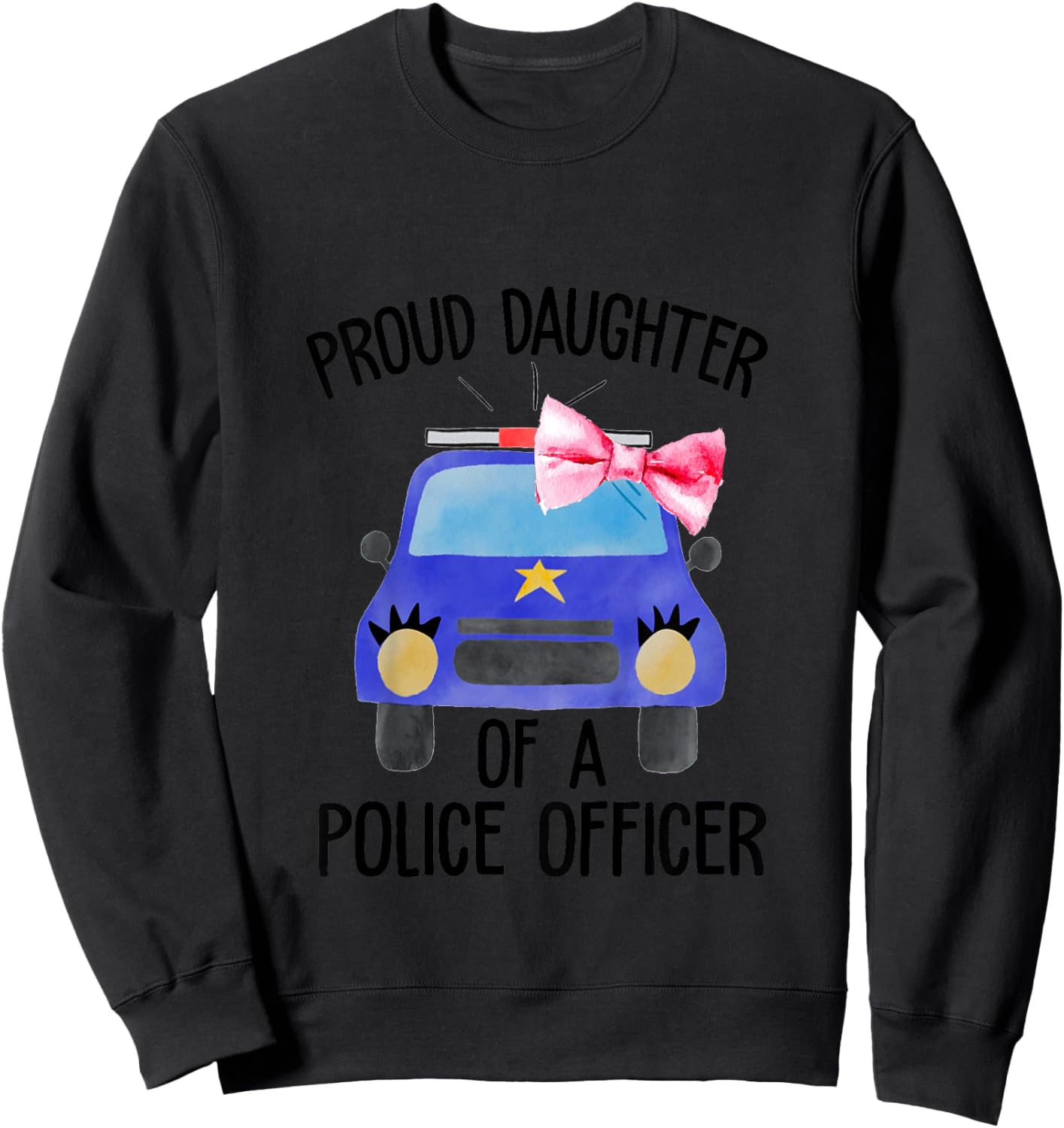 Kids Proud Daughter Of A Police Officer Policeman Dad Baby Girl Sweatshirt - Sweatshirt | Black