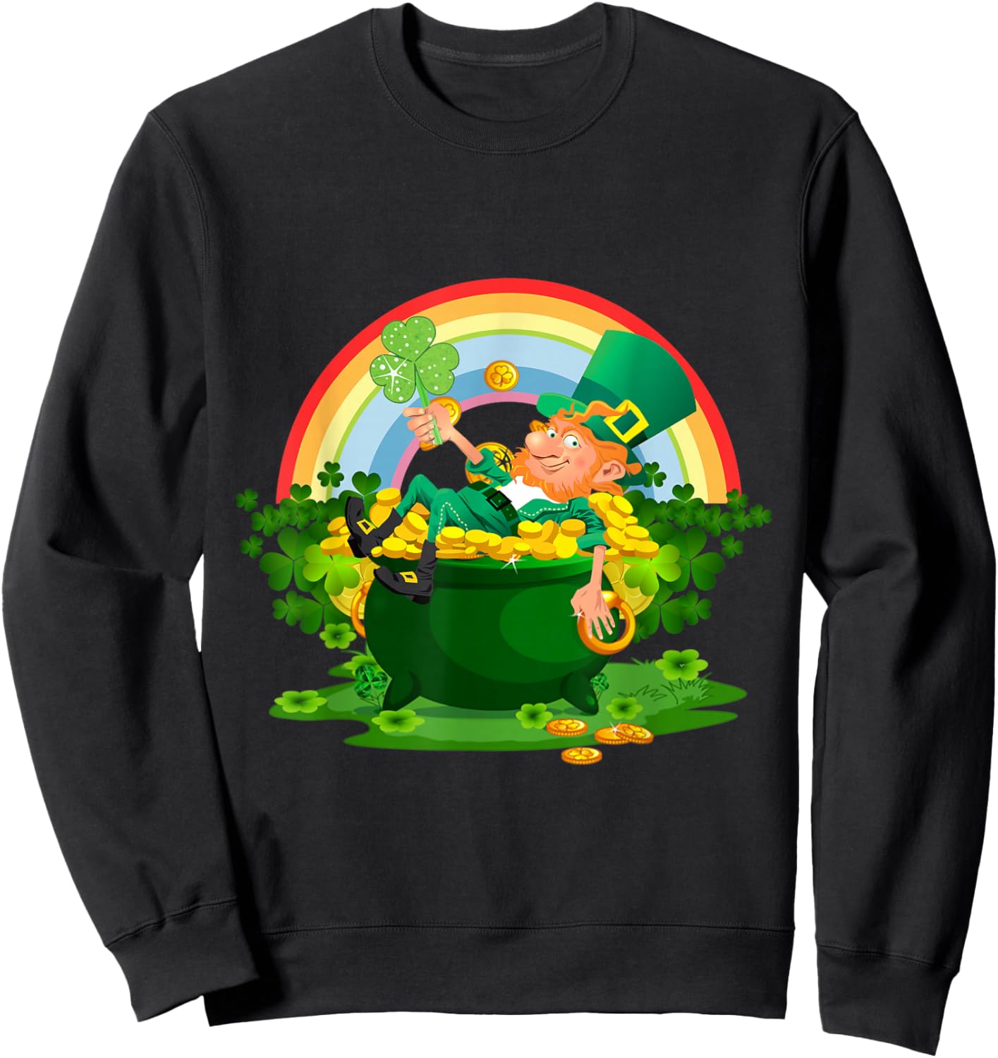 Funny Leprechaun Boys Girls Men Women St. Patty's Day Humor Sweatshirt - Sweatshirt | Black