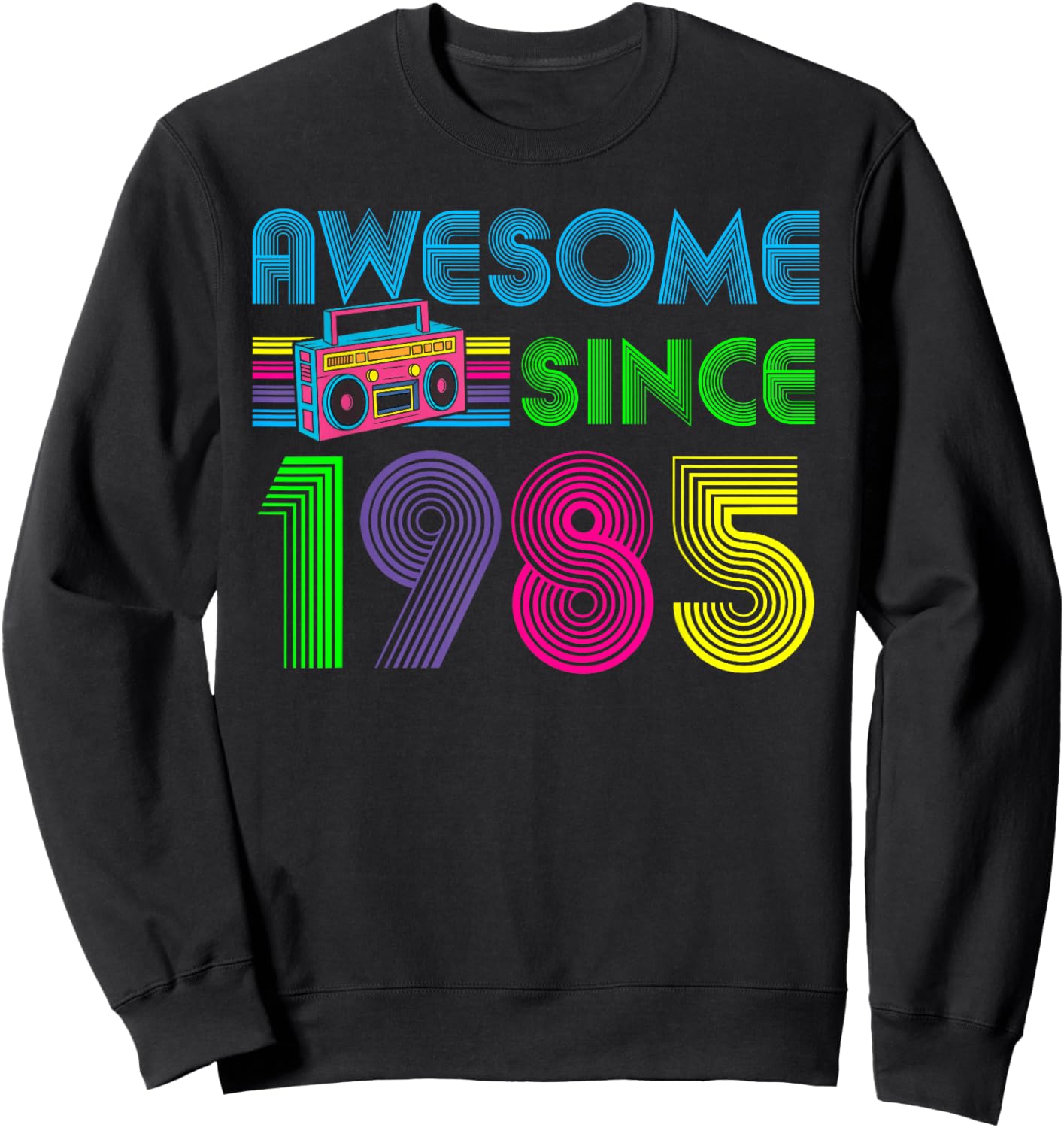 Retro Vintage 80s Awesome Since 1985 36th Birthday Sweatshirt - Sweatshirt | Black