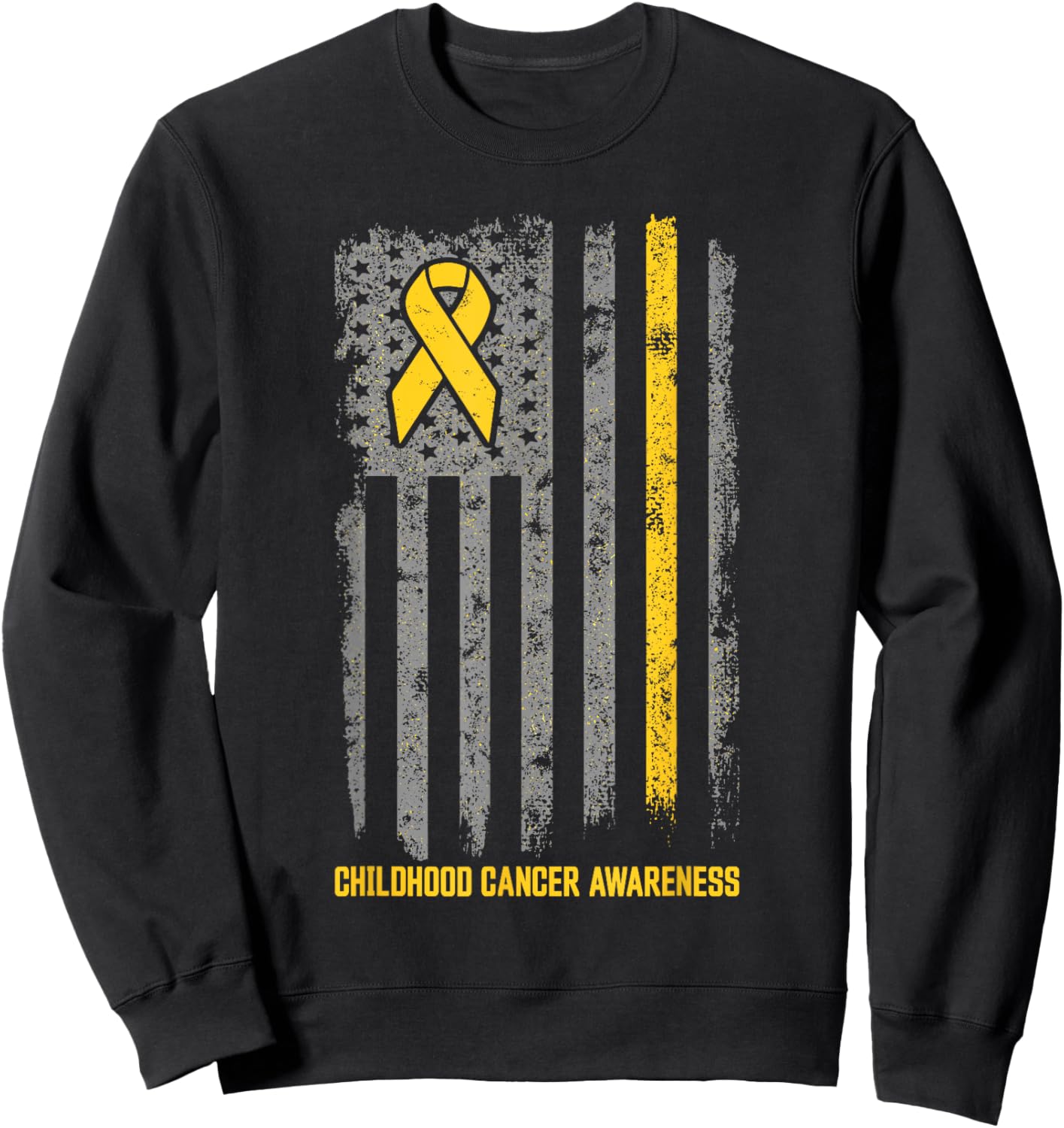 Childhood Cancer Shirt Flag Childhood Cancer Awareness Sweatshirt - Sweatshirt | Black