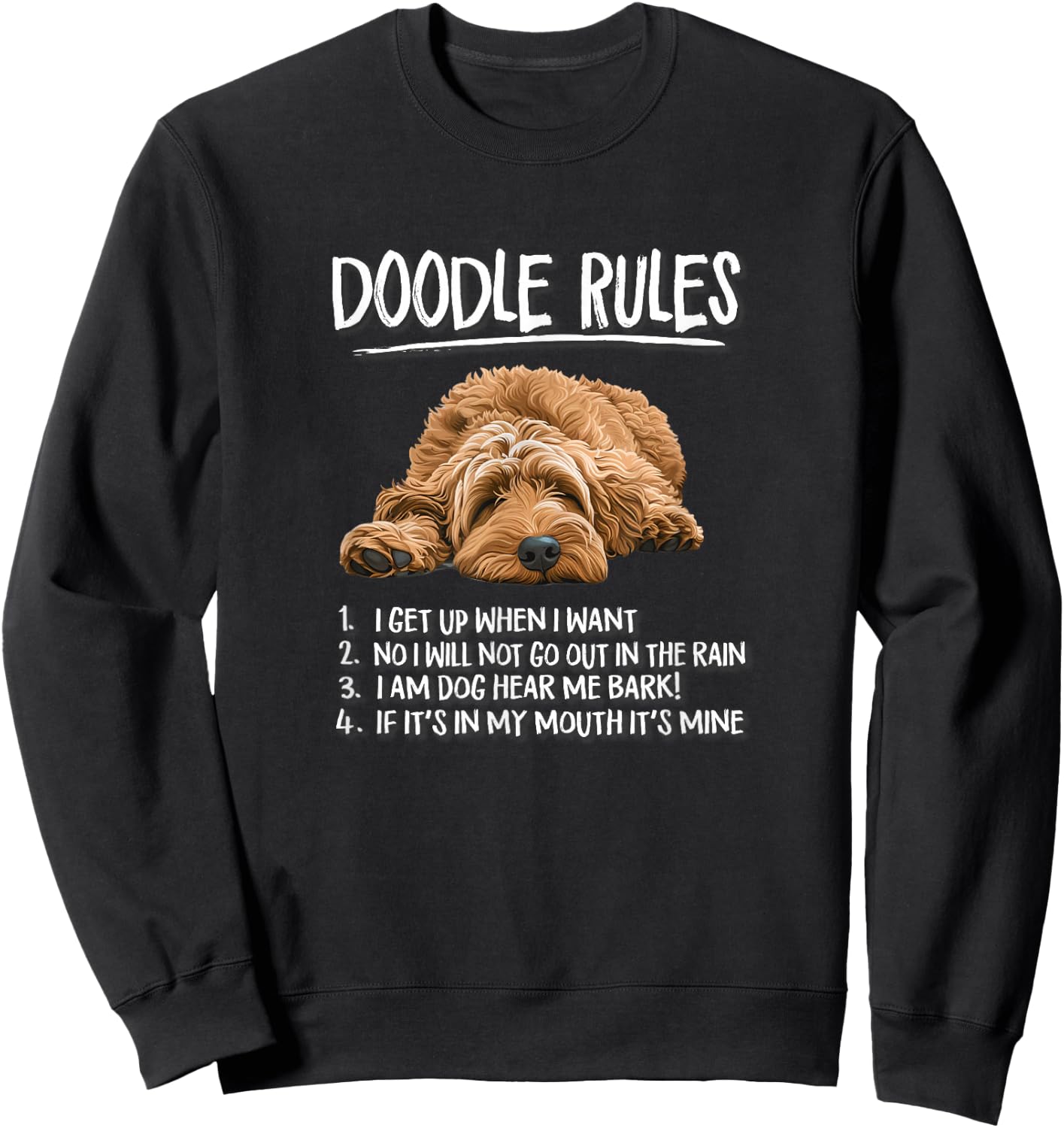 Funny Rules Nap Goldendoodle Doodle Dog Lover Sweatshirt - Sweatshirt | Black