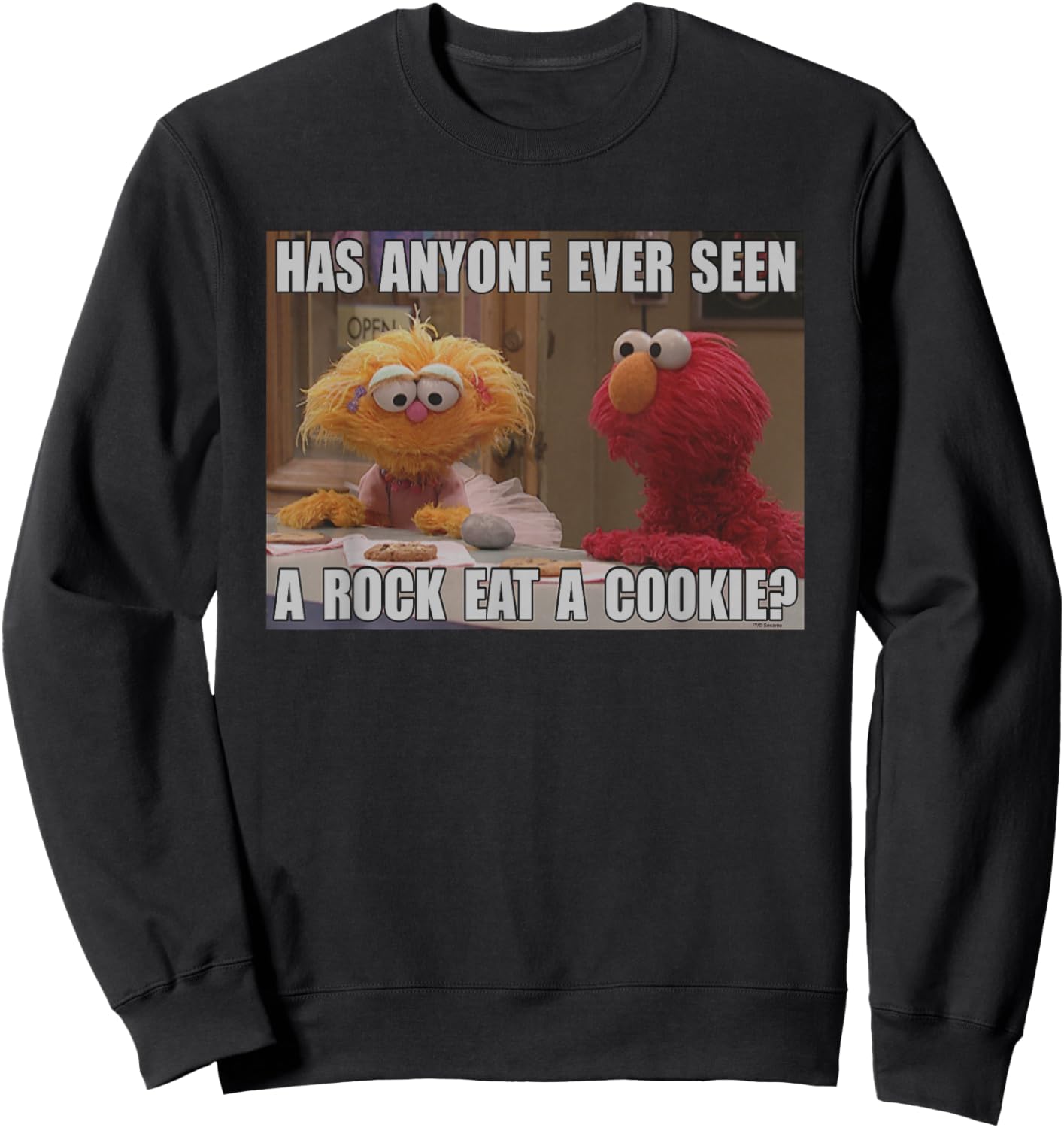 Sesame Street Rock Eat A Cookie Sweatshirt - Sweatshirt | Black