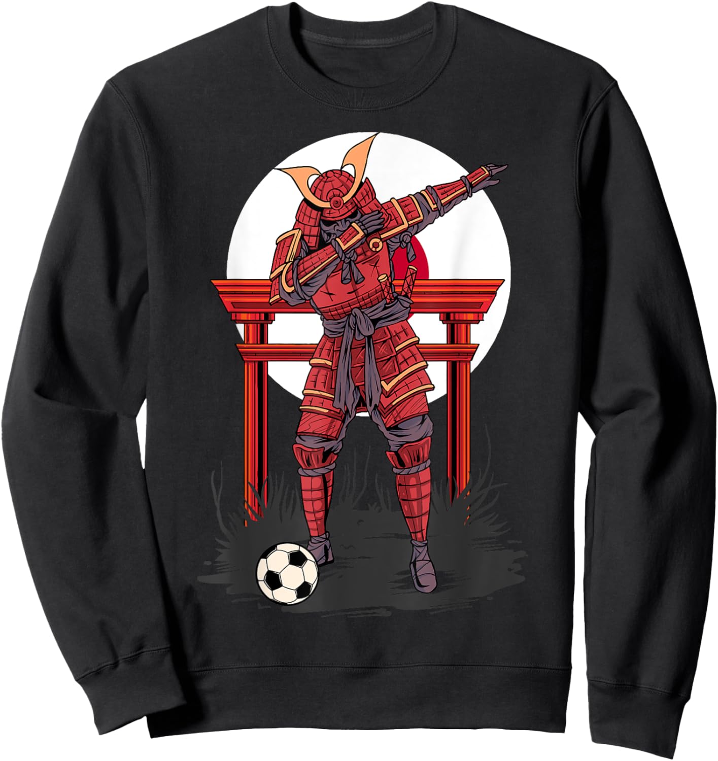 Dabbing Samurai Soccer Dab Football Funny Japanese Warrior Sweatshirt - Sweatshirt | Black
