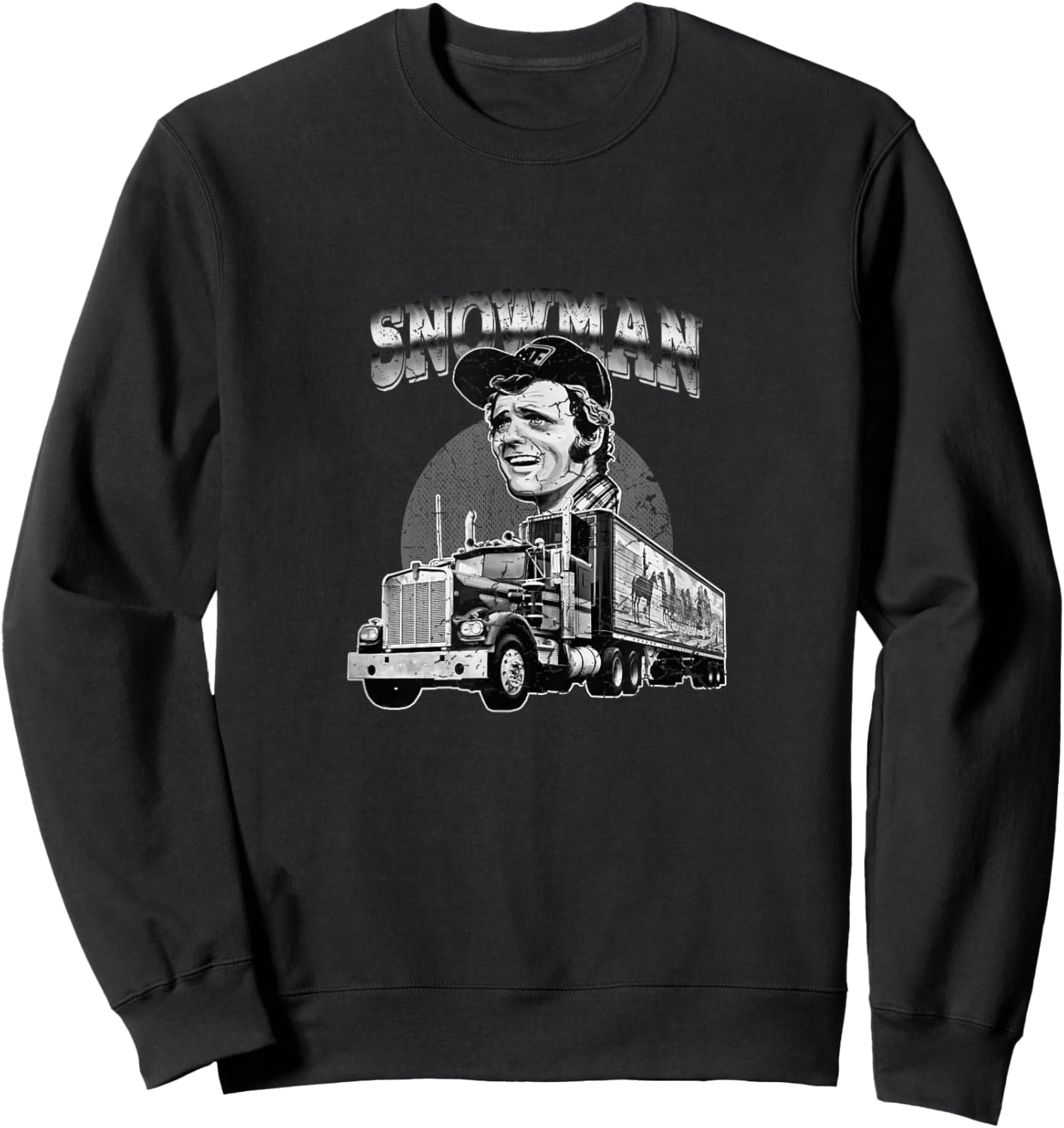 70s Retro Snowman Truck 1970s vintage retro grey Sweatshirt - Sweatshirt | Black