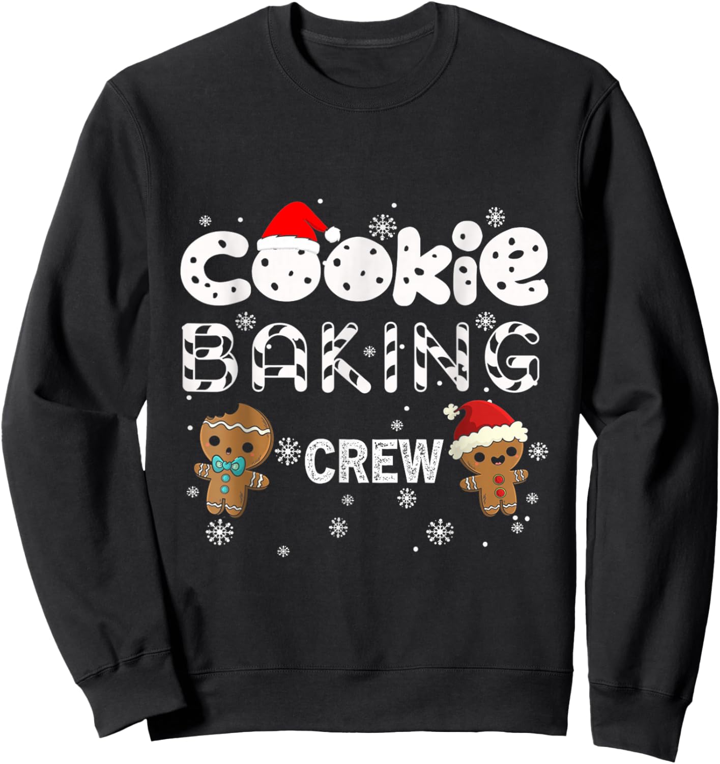 Cookie Baking Crew Gingerbread Christmas Costume Pajamas Sweatshirt - Sweatshirt | Black