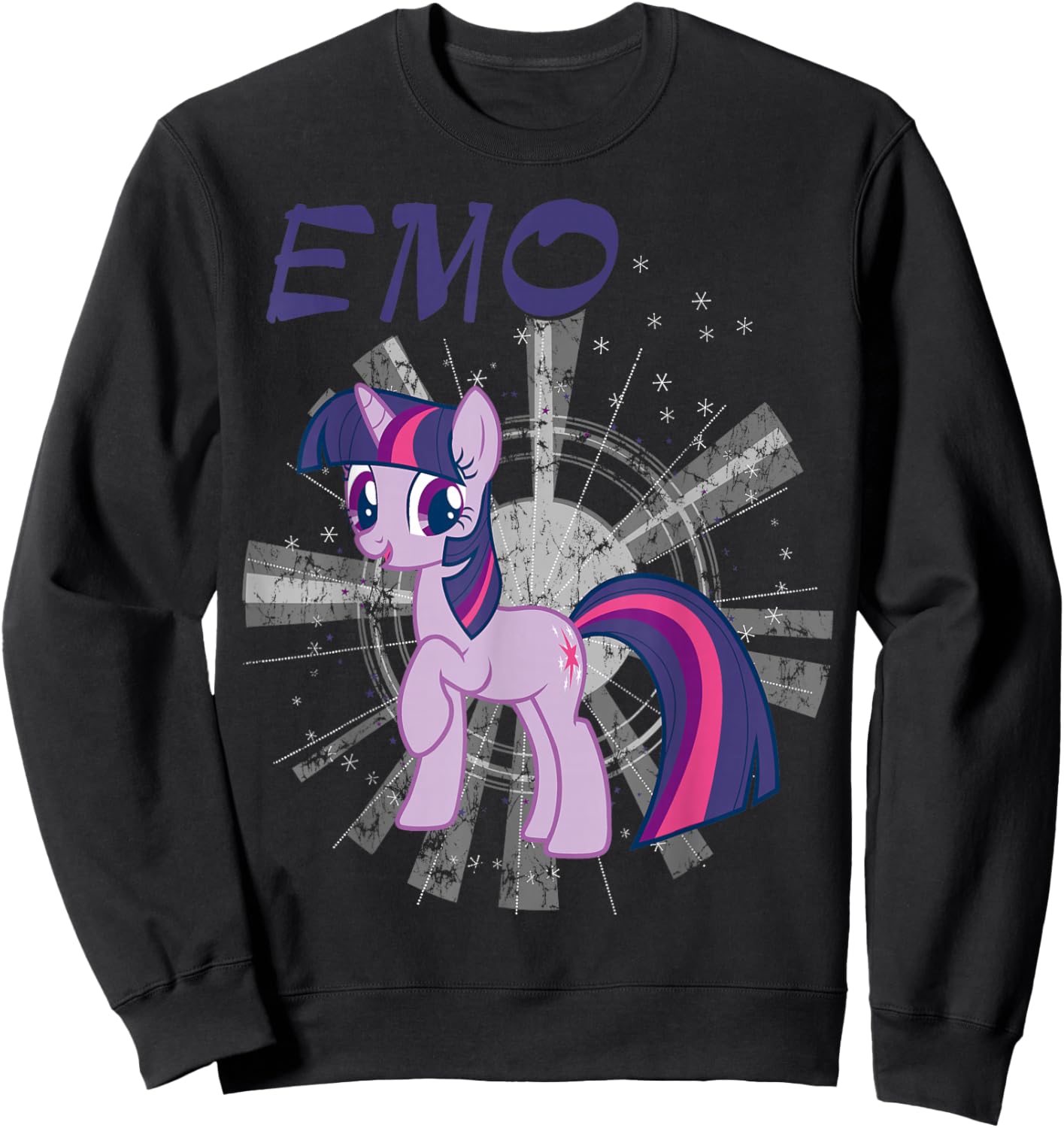 Emo Retro Style Rainbow Dash Fluttershy Rarity Art Sweatshirt - Sweatshirt | Black