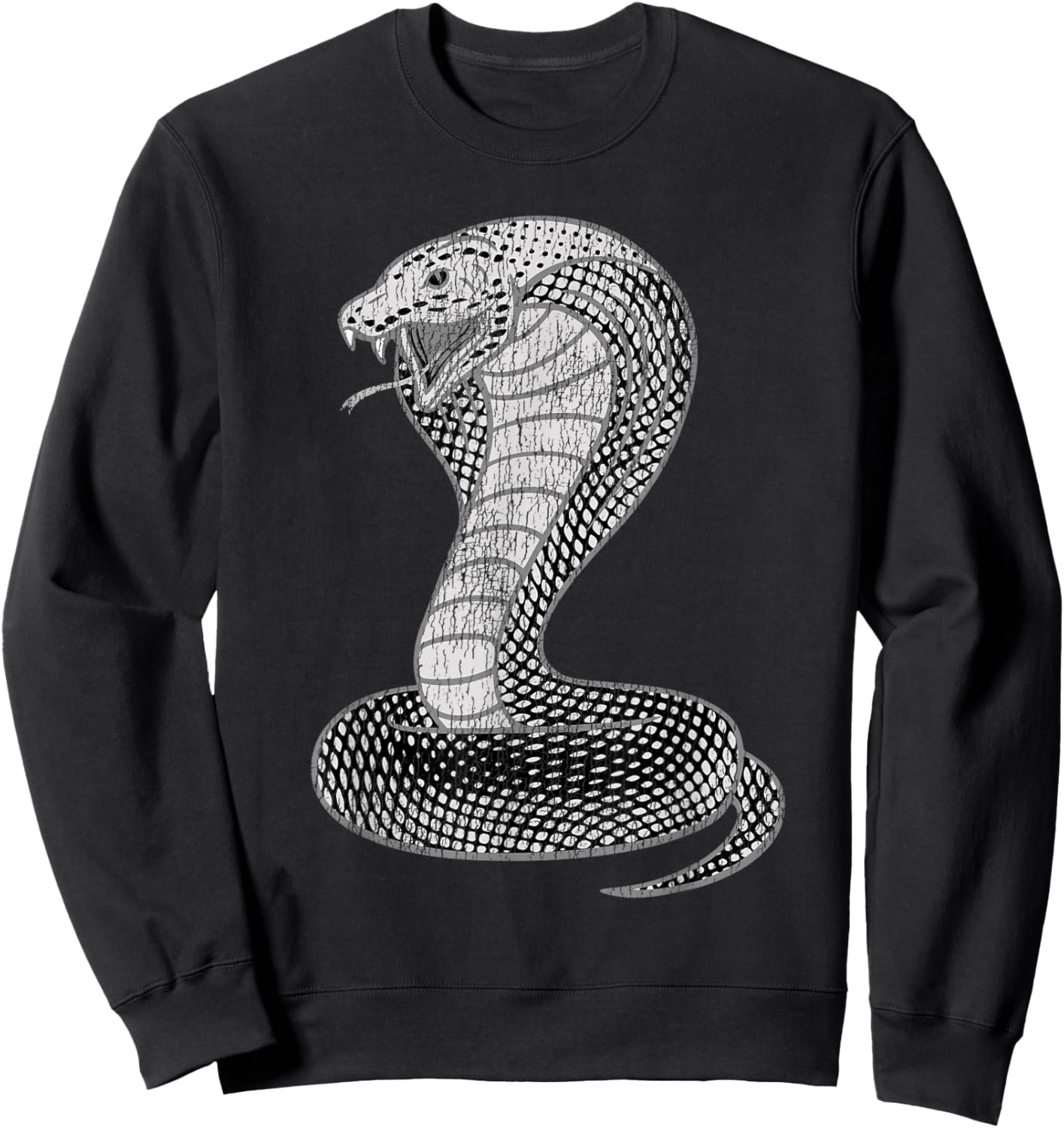 Vintage Distressed King Cobra Power Snake Muscle Car Karate Sweatshirt - Sweatshirt | Black
