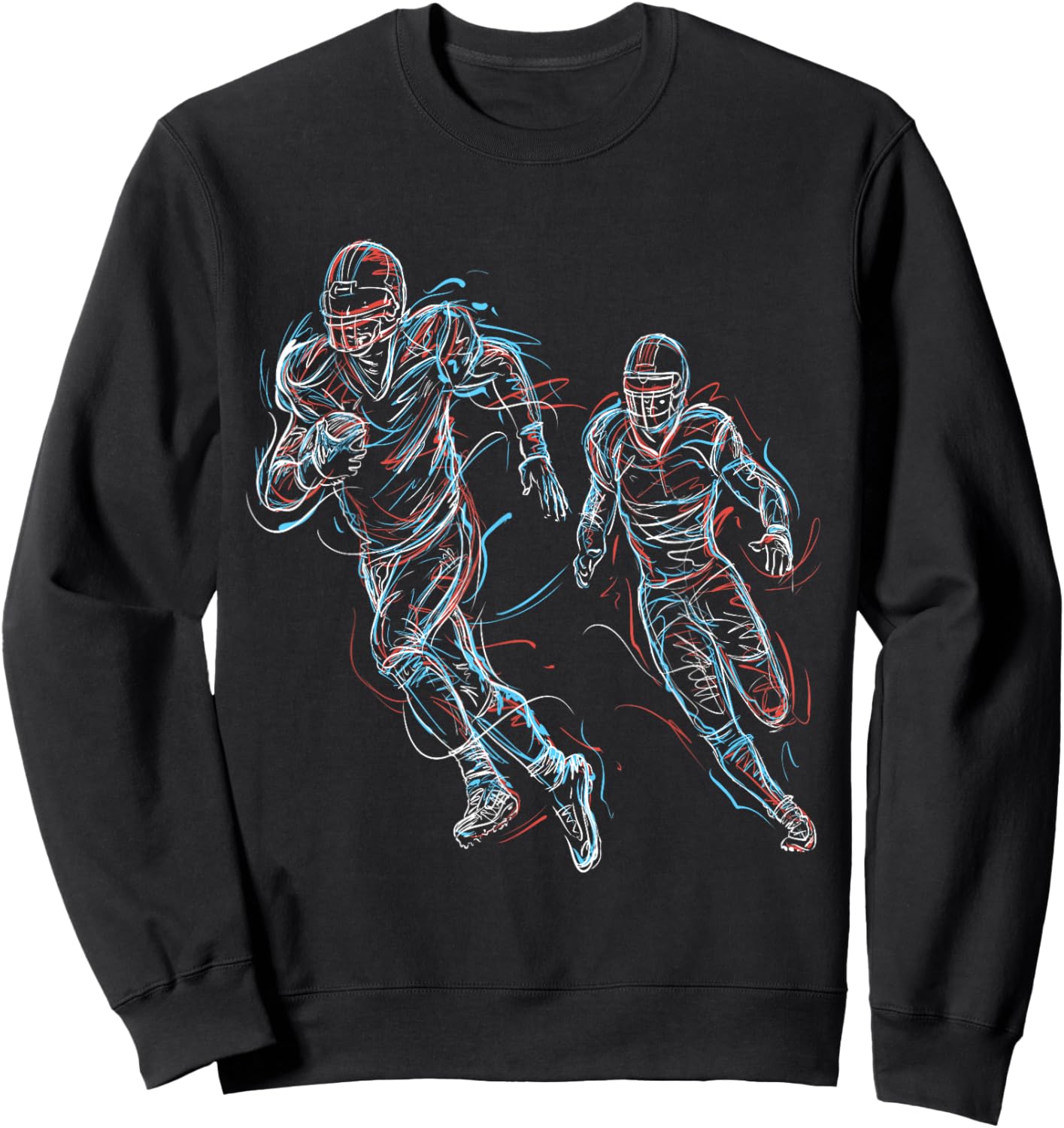 American Football Player Colourful Lines Design Sweatshirt - Sweatshirt | Black