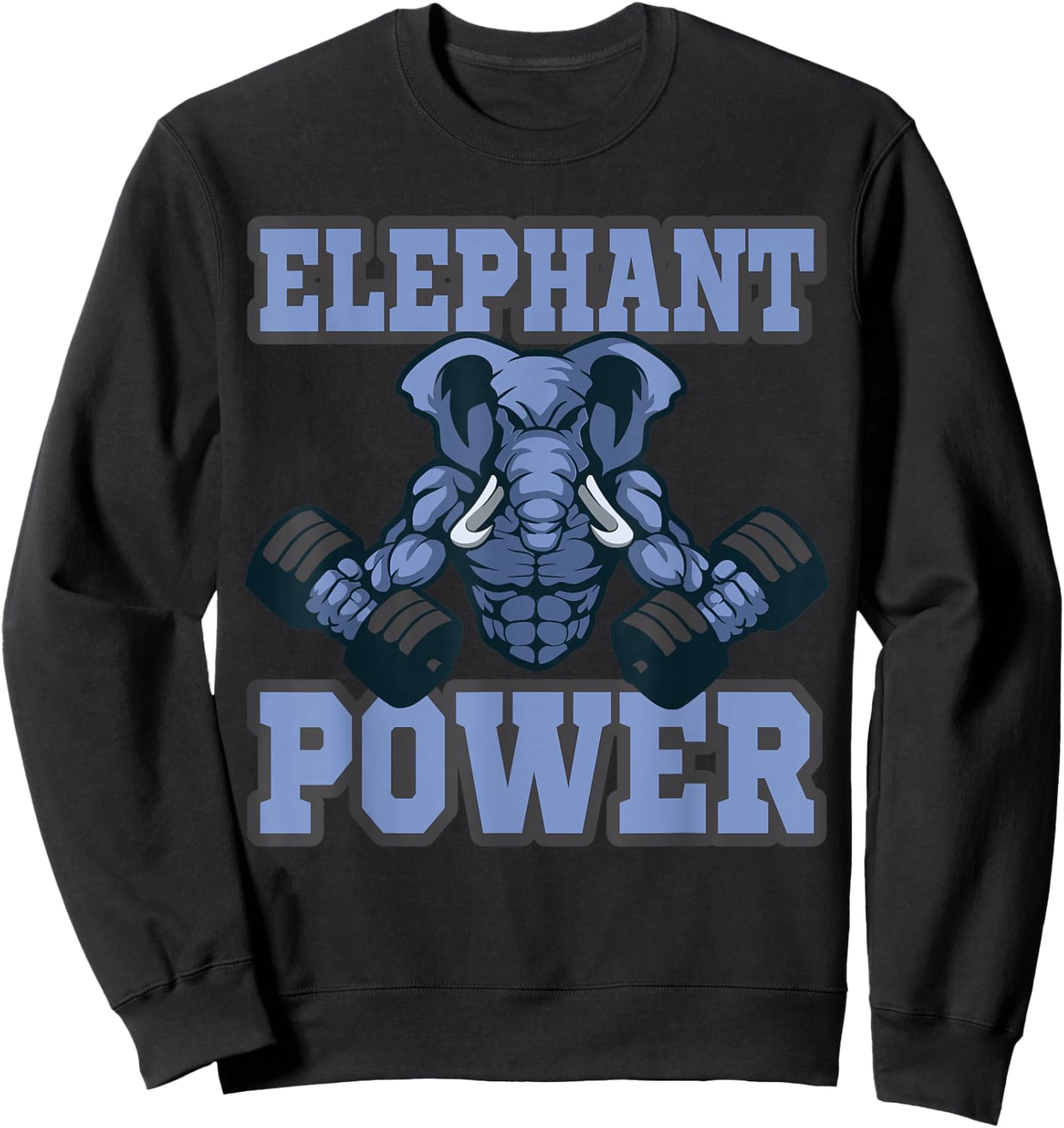 Elephant Fitness Muscles Training Weight for Weightlifter Sweatshirt - Sweatshirt | Black