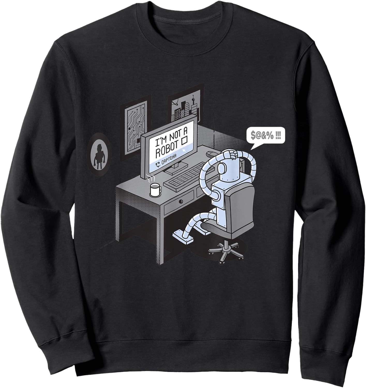 I'm Not a Robot | Funny Computer Pun Sweatshirt - Sweatshirt | Black