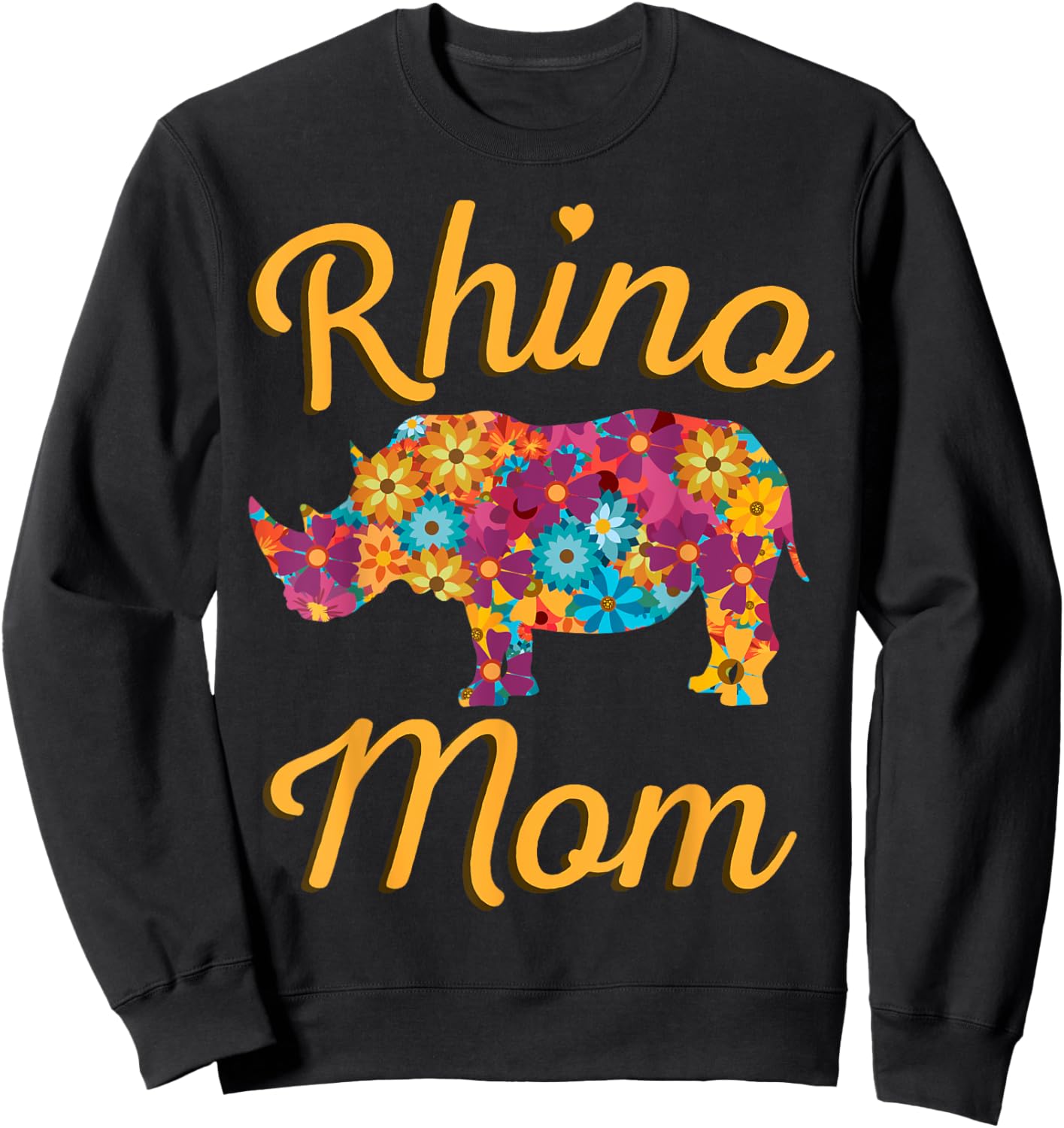 Rhino Mom Rhinoceros African Animal Safari Mother's Day Sweatshirt - Sweatshirt | Black