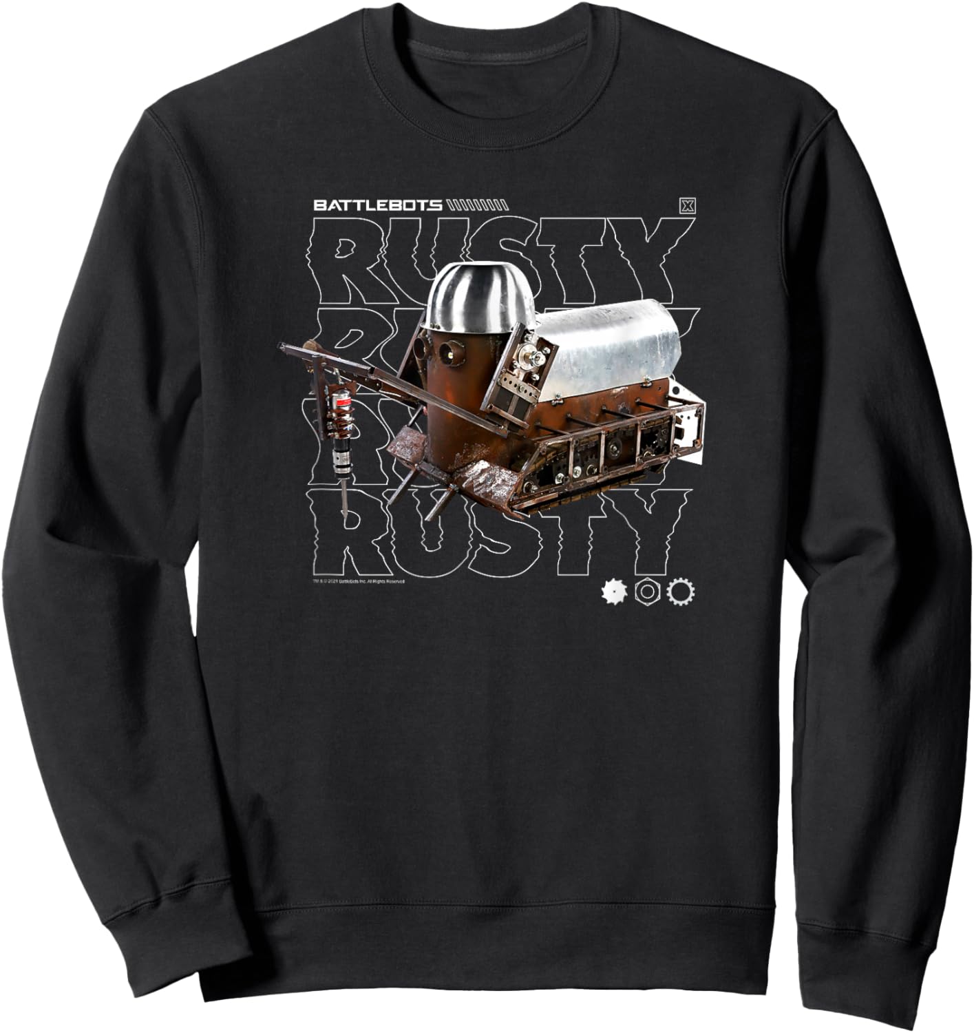 BattleBots Rusty Robot Text Stack Sweatshirt - Sweatshirt | Black