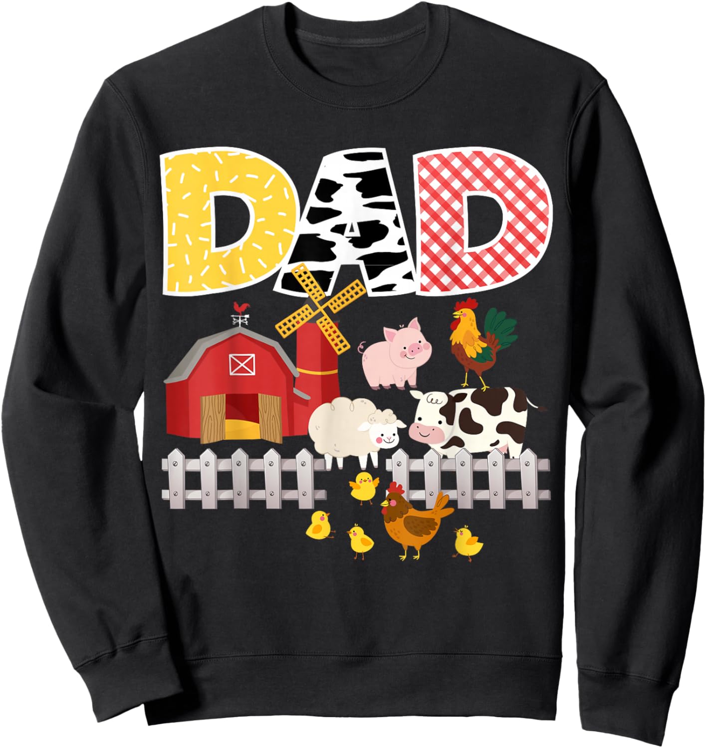 Dad Birthday Boy Farm Animal Farming Farmer Family B-Day Sweatshirt - Sweatshirt | Black