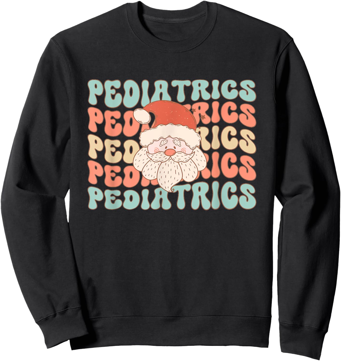 Retro Vintage Pediatric Christmas Santa Pediatric Emergency Sweatshirt - Sweatshirt | Black