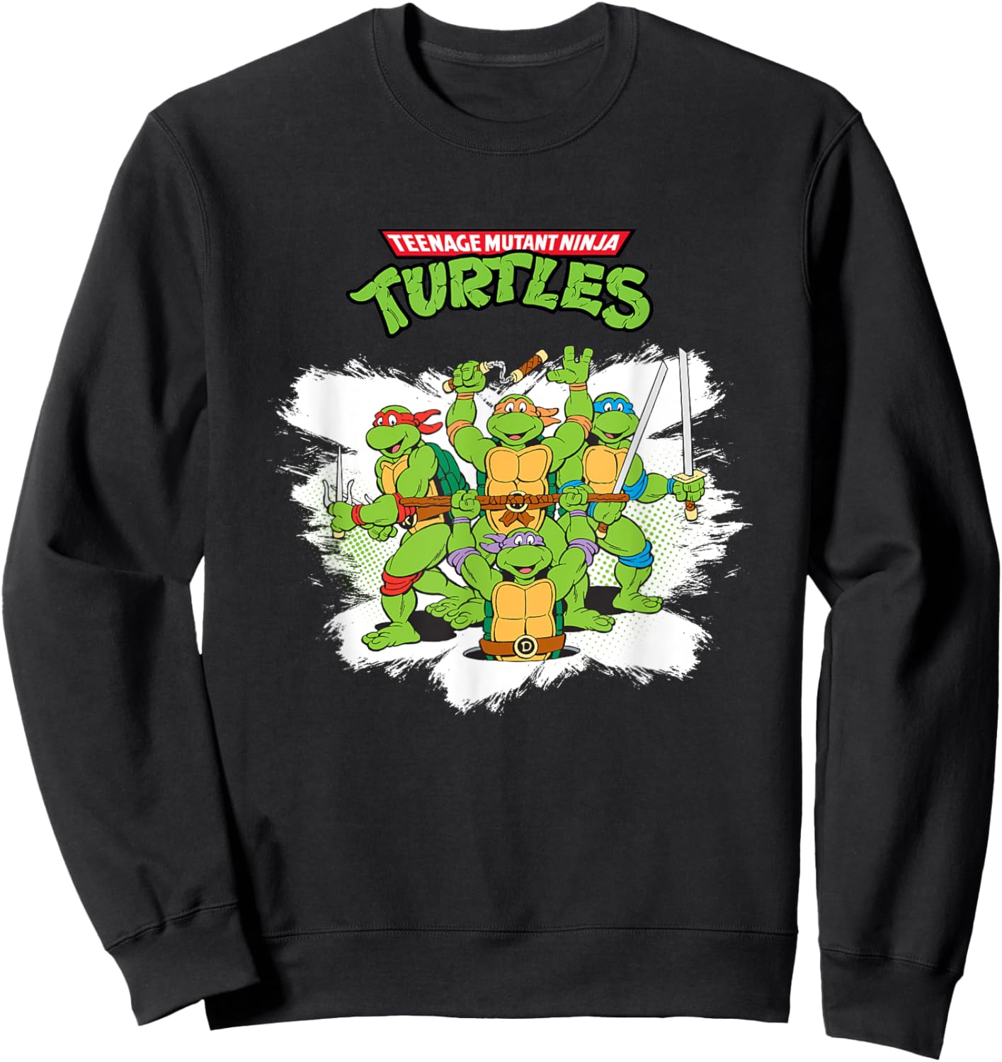 Mademark x Teenage Mutant Ninja Turtles - Original Teenage Mutant Ninja Turtles Classic Retro Logo Sweatshirt - Sweatshirt | Black