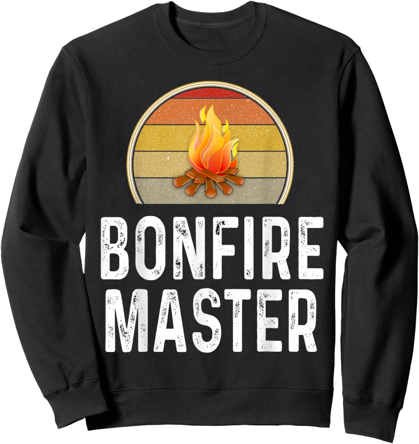 Funny Bonfire Master Drunk Camping Campfire Outdoor Retro Sweatshirt - Sweatshirt | Black