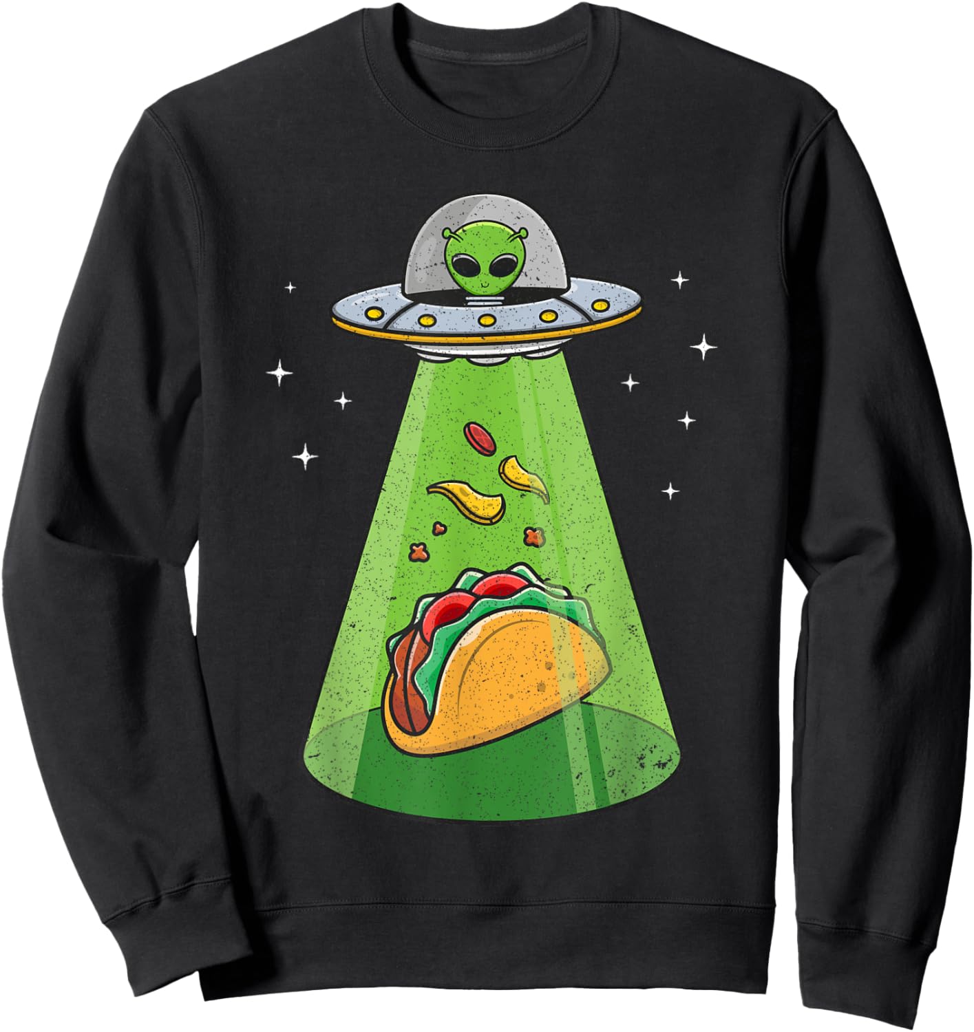 Alien Shirt UFO Abduction, Funny Tacos for Aliens Lover Sweatshirt - Sweatshirt | Black