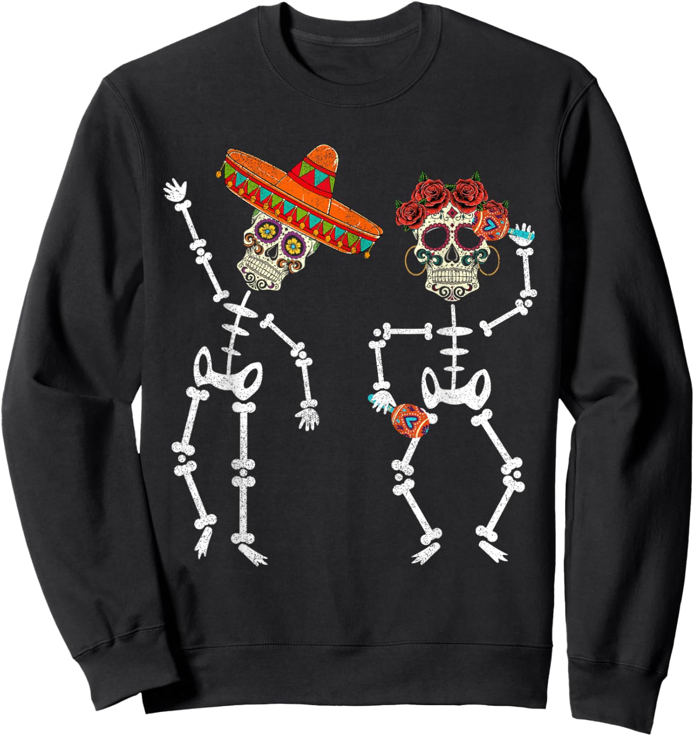 Dancing Skull Apparel, Dead Day Men Women Dia De Los Muertos Sweatshirt - Sweatshirt | Black