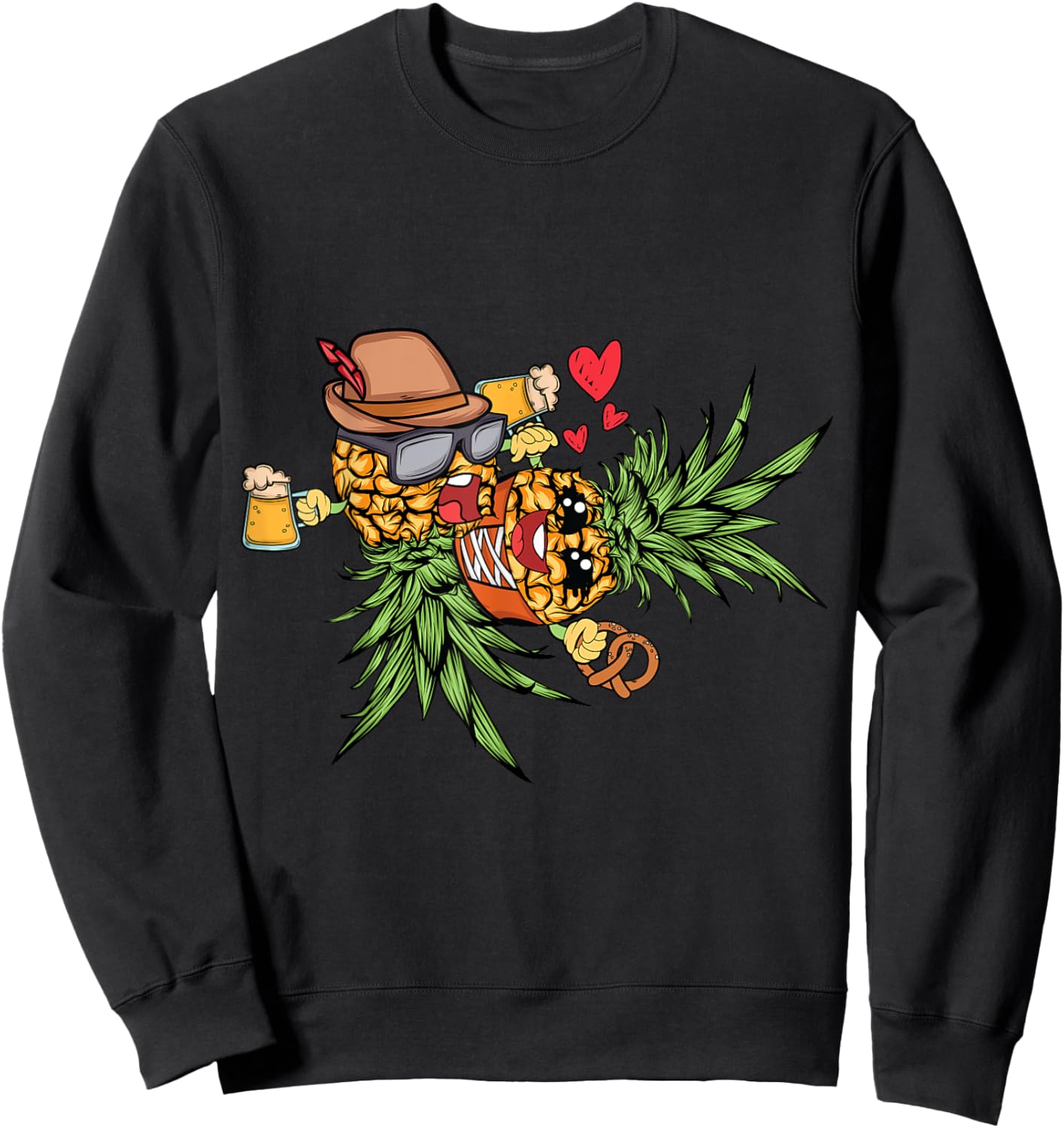 Swingers Couple Pineapples Swinging - Swinger Oktoberfest Sweatshirt - Sweatshirt | Black