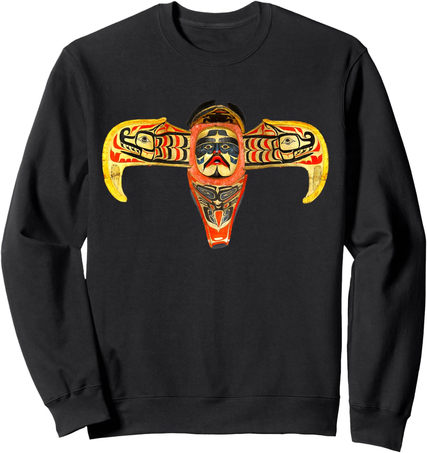 Northwest Thunderbird Mask Native American Indian Totem Gift Sweatshirt - Sweatshirt | Black