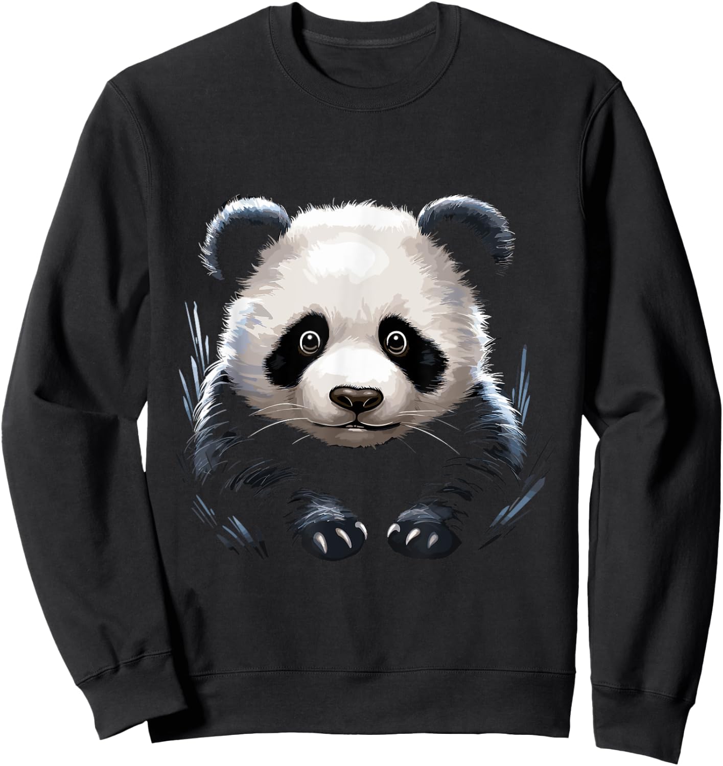 Panda Happy fun graphic great for School Anime Japanese Sweatshirt - Sweatshirt | Black