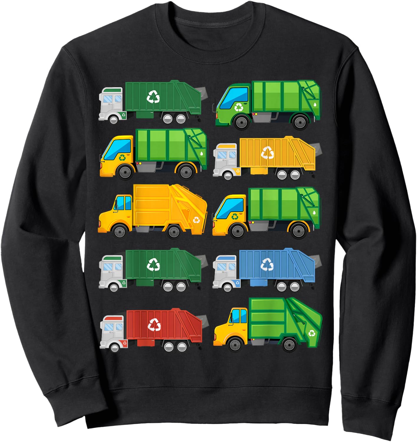 Garbage Truck Recycling Day Trash Waste Separation Birthday Sweatshirt - Sweatshirt | Black