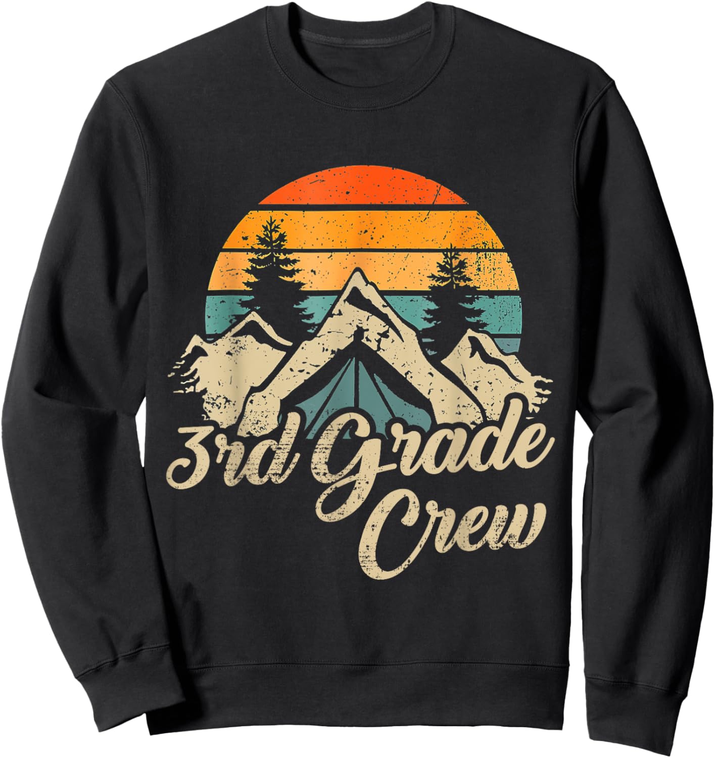 3rd Grade Crew back to school after camping trip love camp Sweatshirt - Sweatshirt | Black