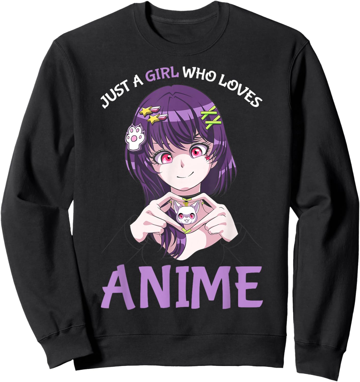 Just A Girl Who Loves Anime Teenage Girls Merch Stuff Sweatshirt - Sweatshirt | Black