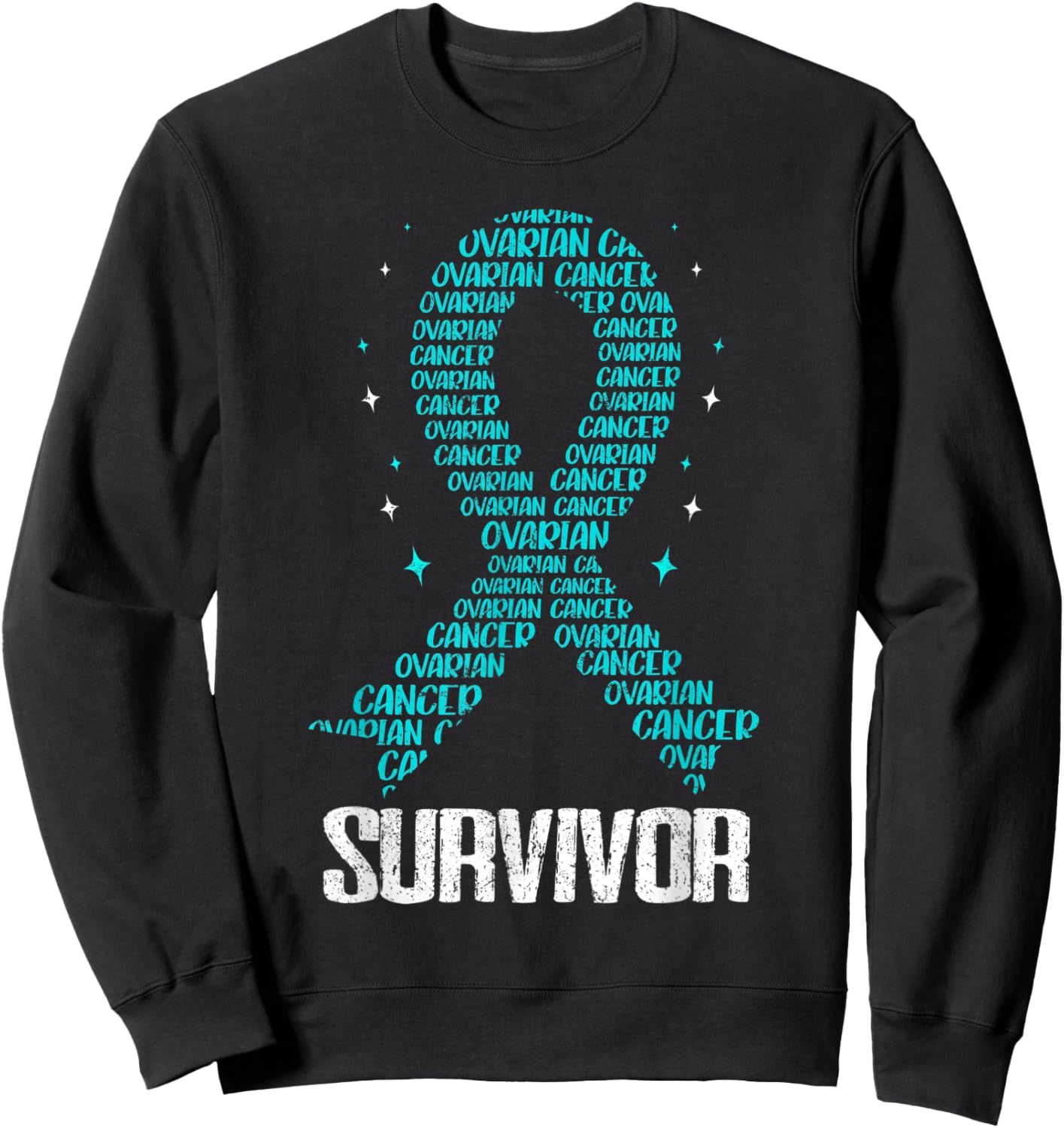 Ovarian Cancer Awareness Fight Cancer Chemotherapy Ovary Sweatshirt - Sweatshirt | Black
