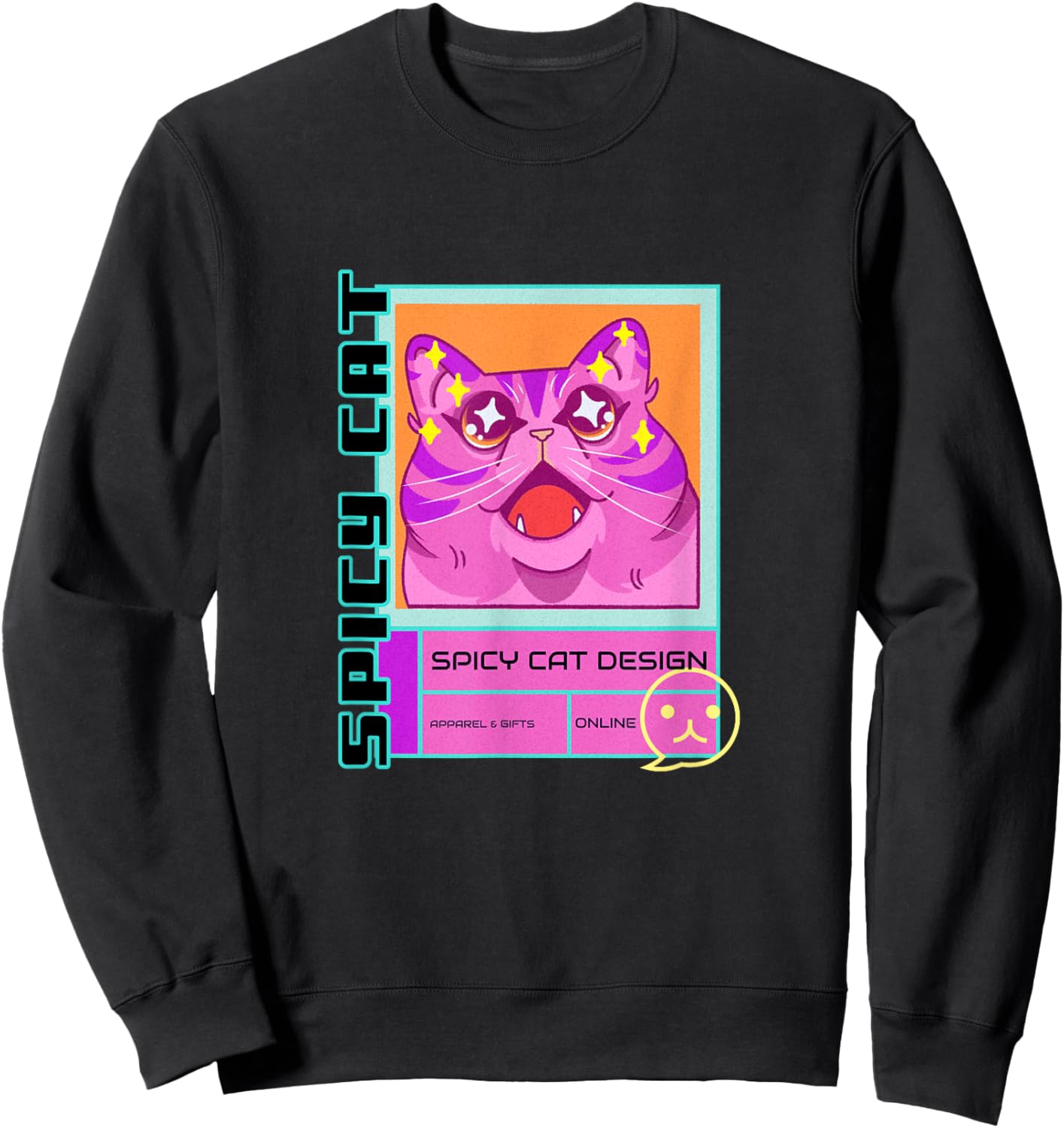 SPICY CAT DESIGN OFFICIAL LOGO CRAZY KITTY MASCOTT Women Sweatshirt - Sweatshirt | Black