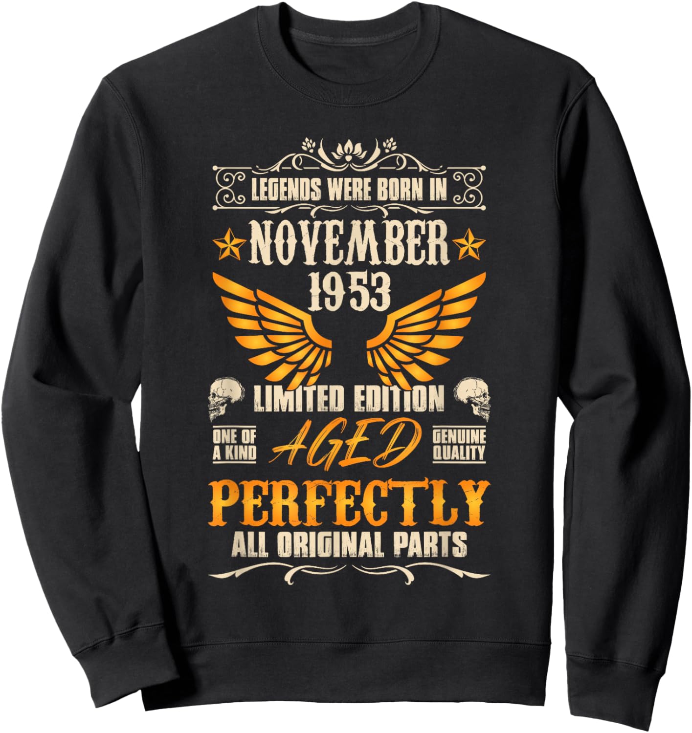 Legends Were Born in November 1953 - Rock Biker 69 Birthday Sweatshirt - Sweatshirt | Black